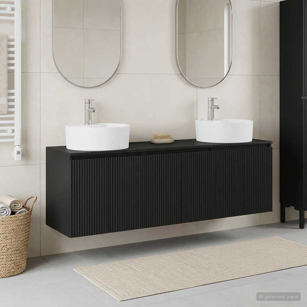 Ensemble d'armoire de salle de bain 3 pc Noir