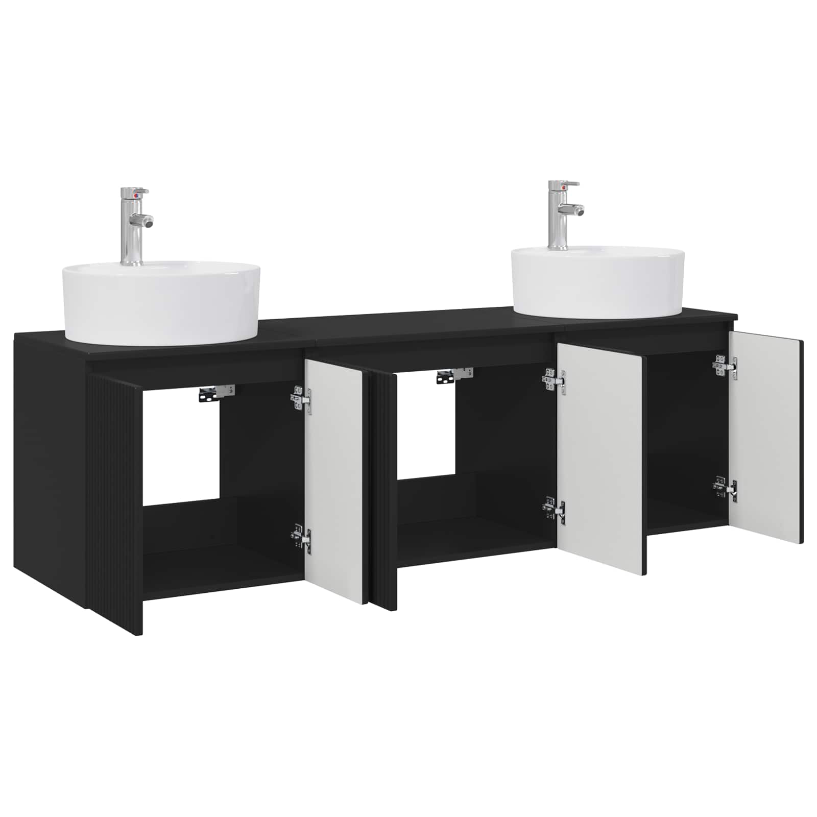 Ensemble d'armoire de salle de bain 3 pc Noir