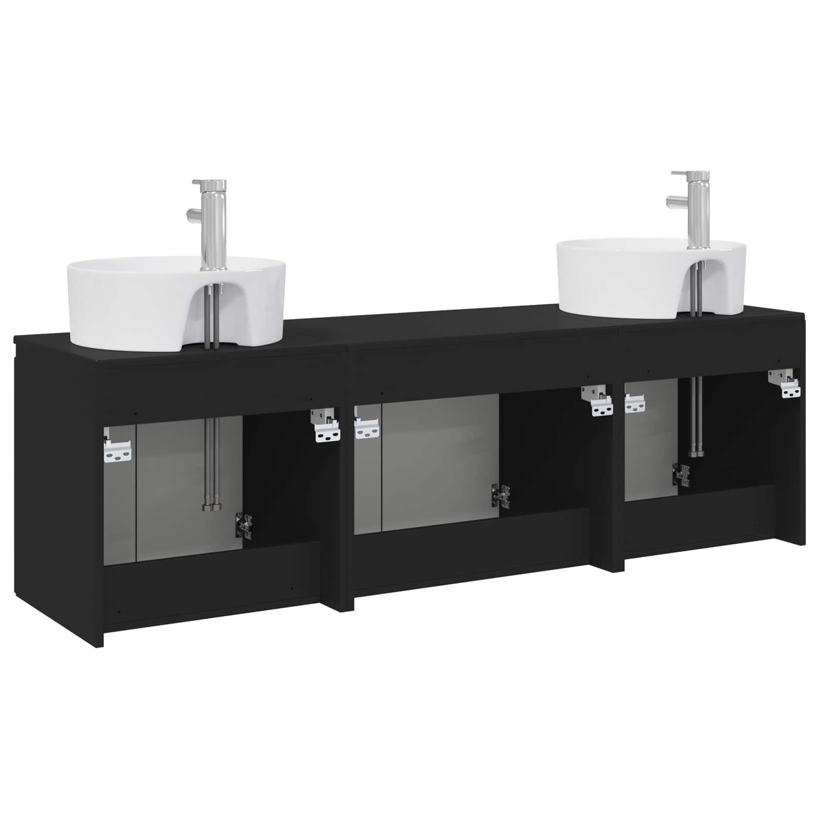 Ensemble d'armoire de salle de bain 3 pc Noir
