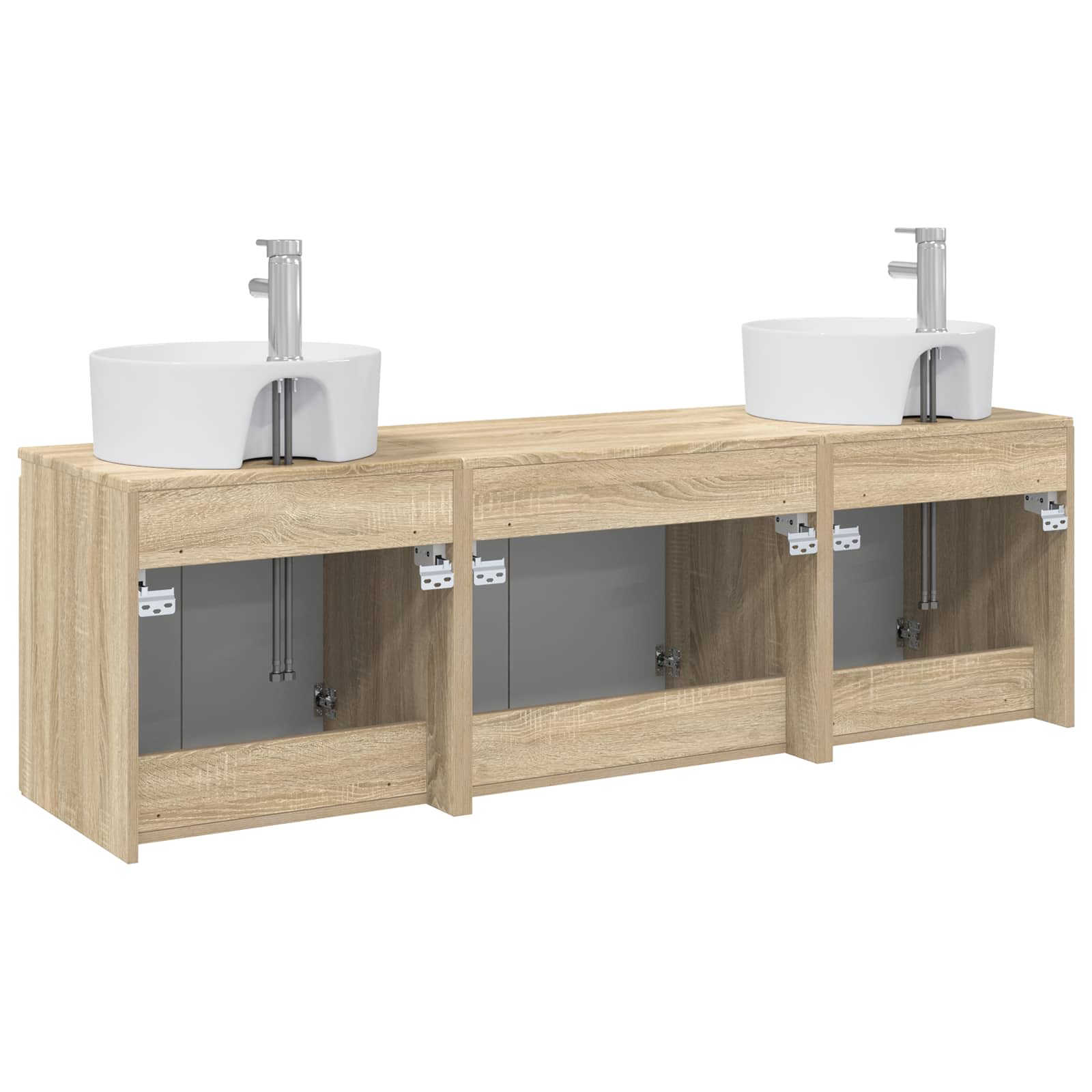 Ensemble d'armoire de salle de bain 3 pc Chêne Sonoma