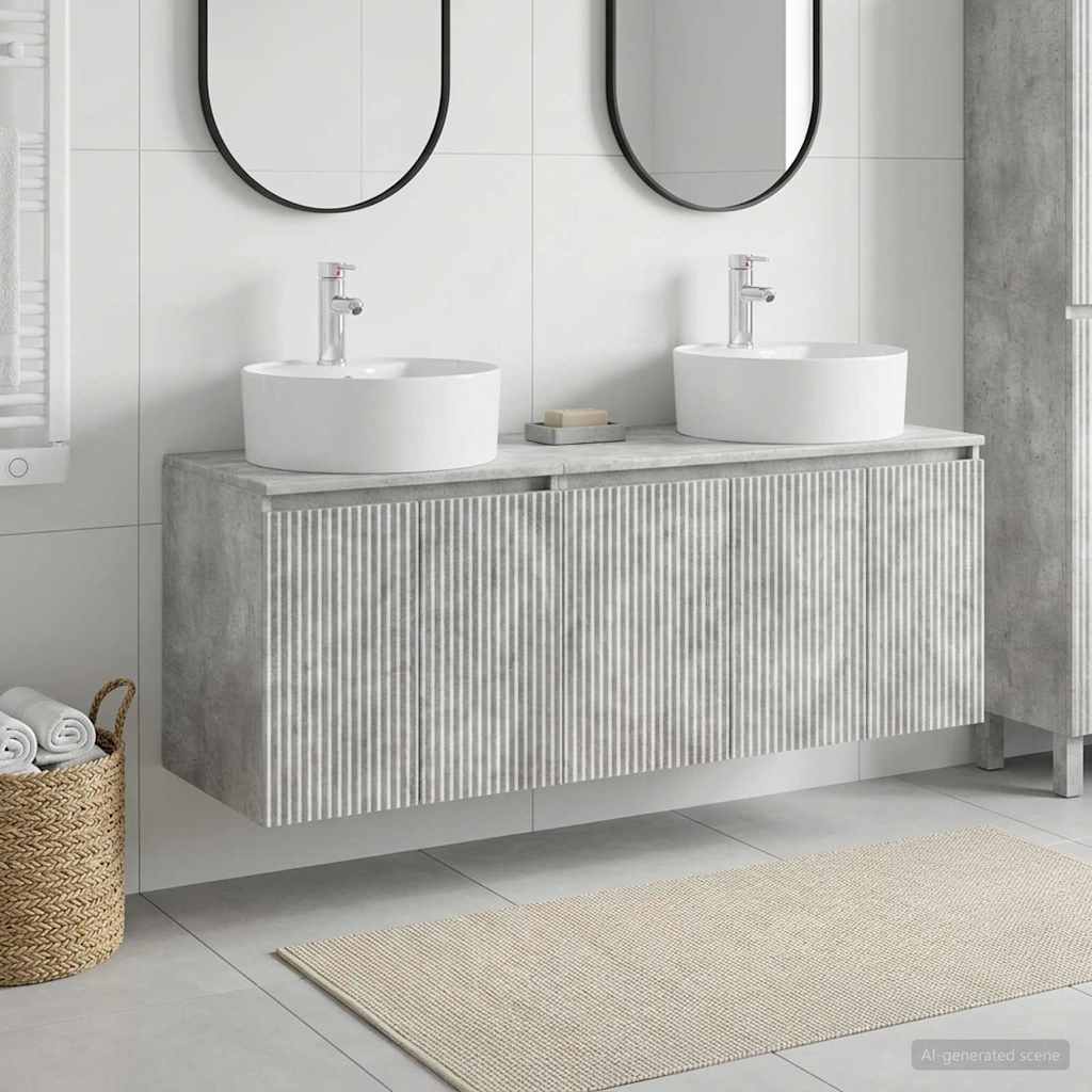 Ensemble d'armoire de salle de bain 3 pc Gris béton