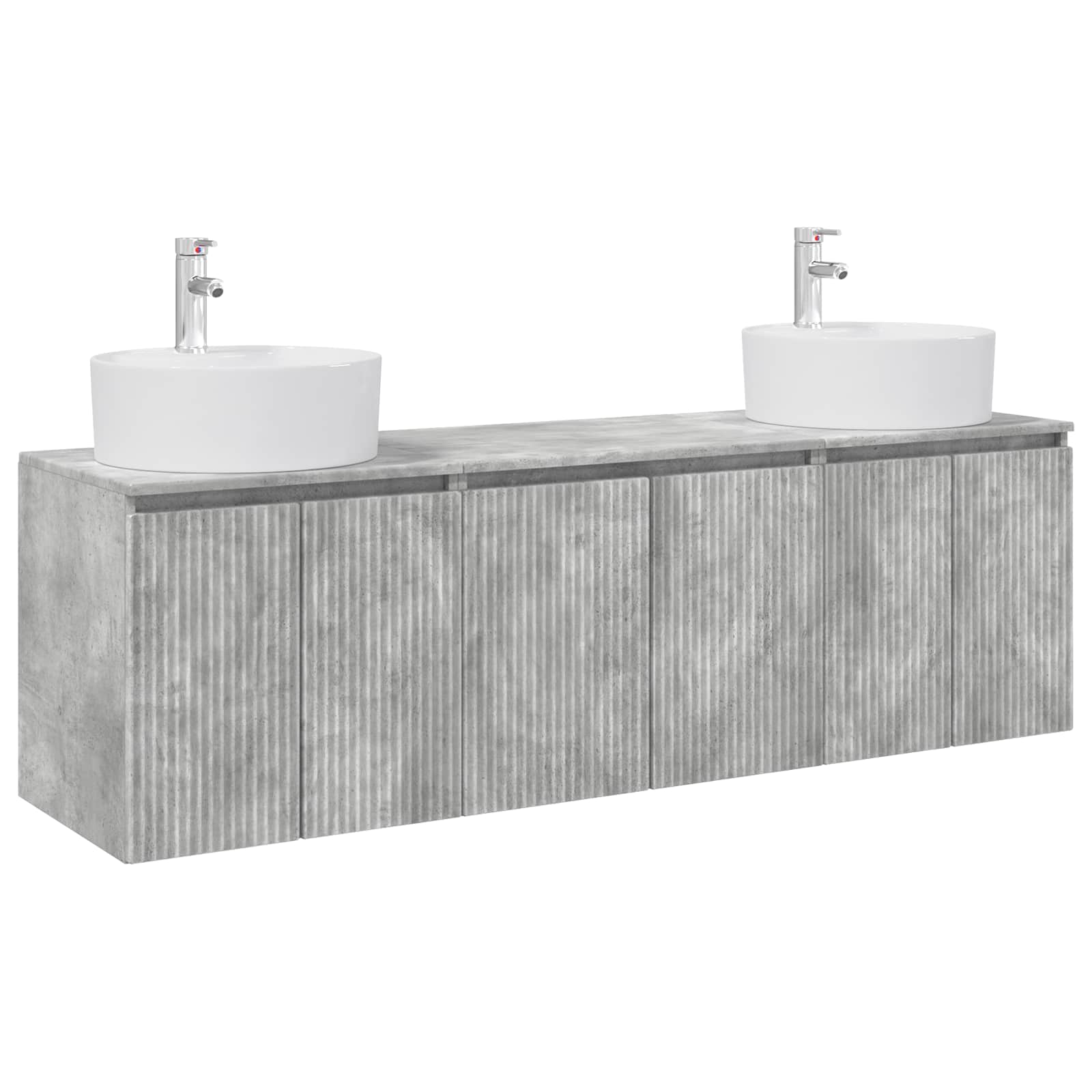 Ensemble d'armoire de salle de bain 3 pc Gris béton