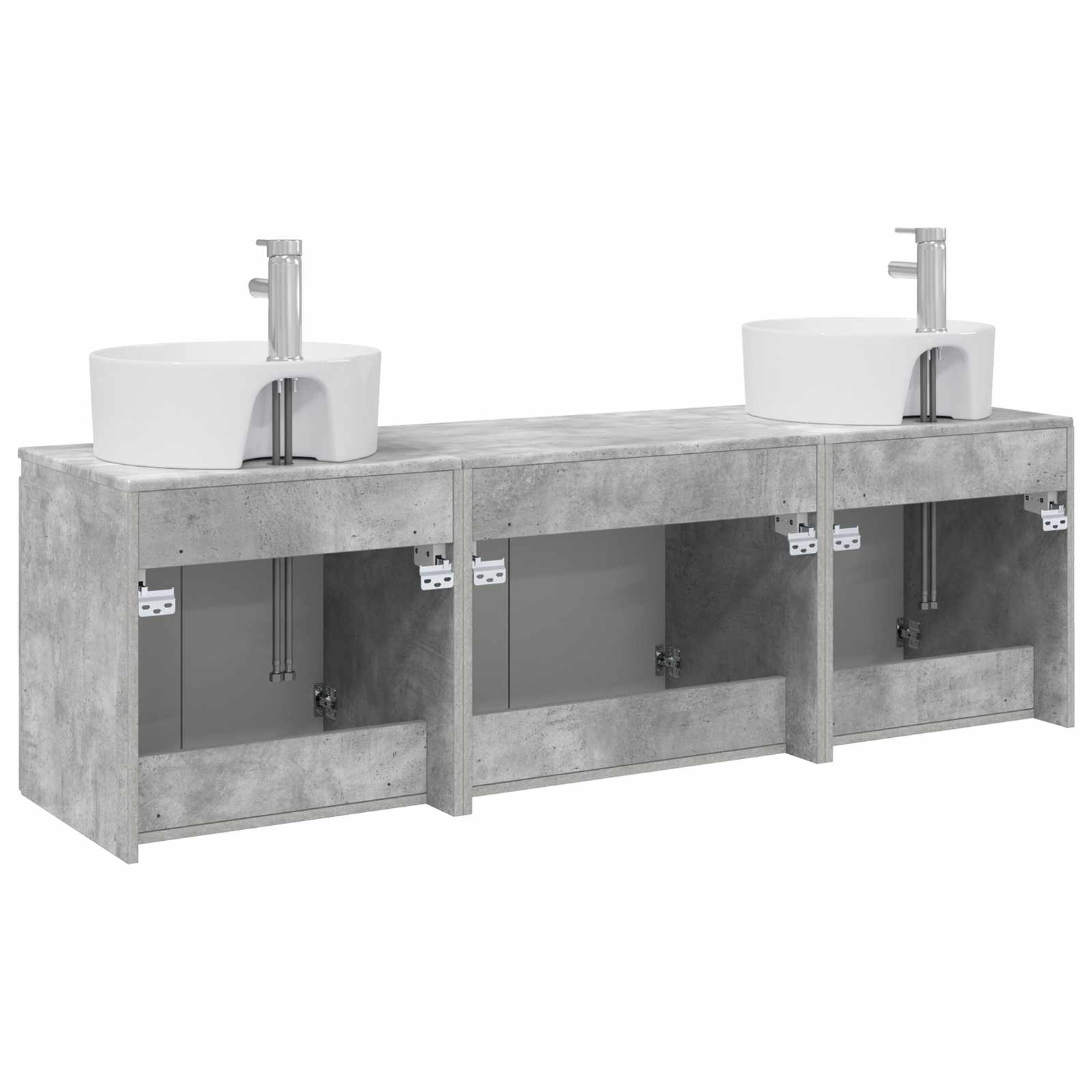 Ensemble d'armoire de salle de bain 3 pc Gris béton