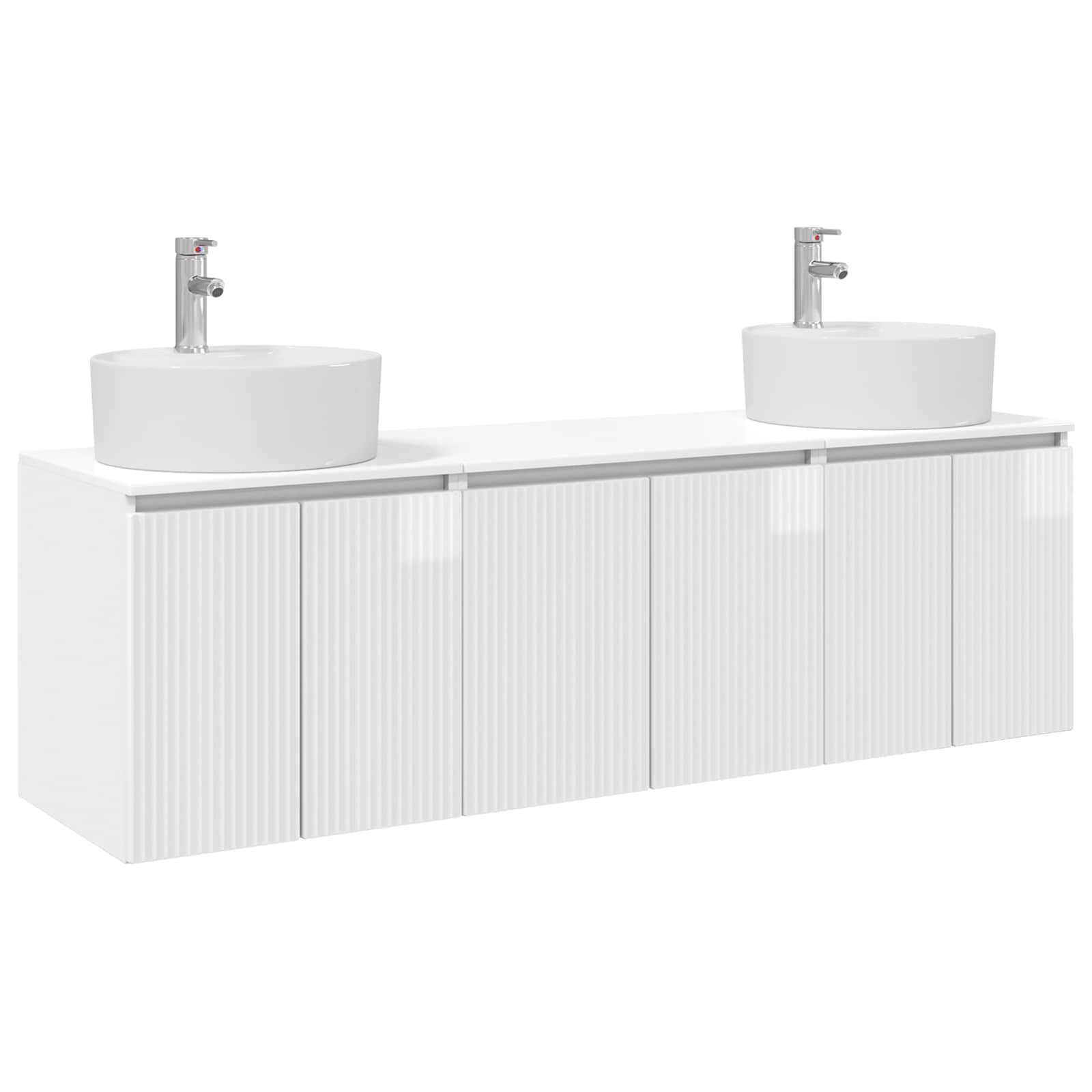 Ensemble d'armoire de salle de bain 3 pc Blanc brillant