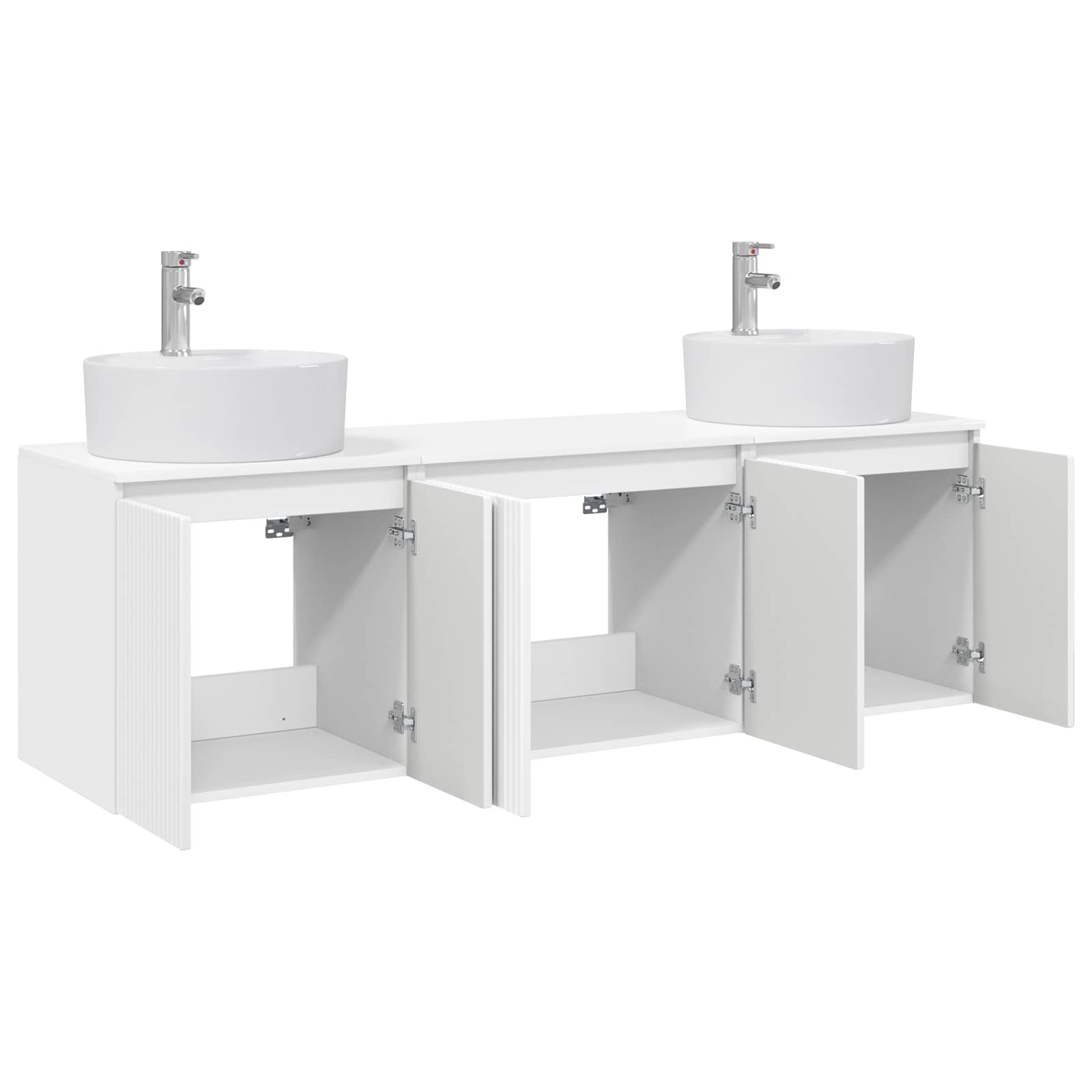 Ensemble d'armoire de salle de bain 3 pc Blanc brillant