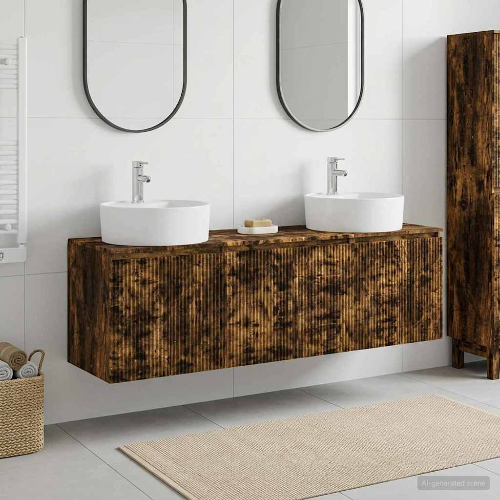 Ensemble d'armoire de salle de bain 3 pc Chêne fumé