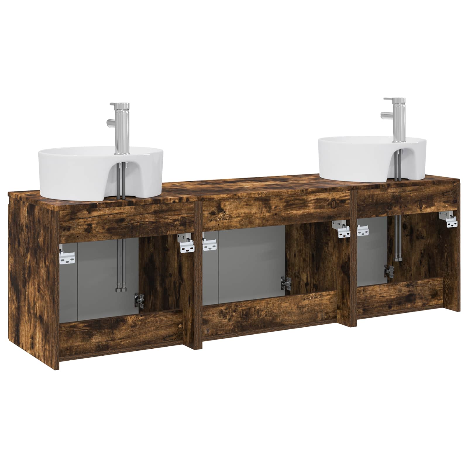 Ensemble d'armoire de salle de bain 3 pc Chêne fumé