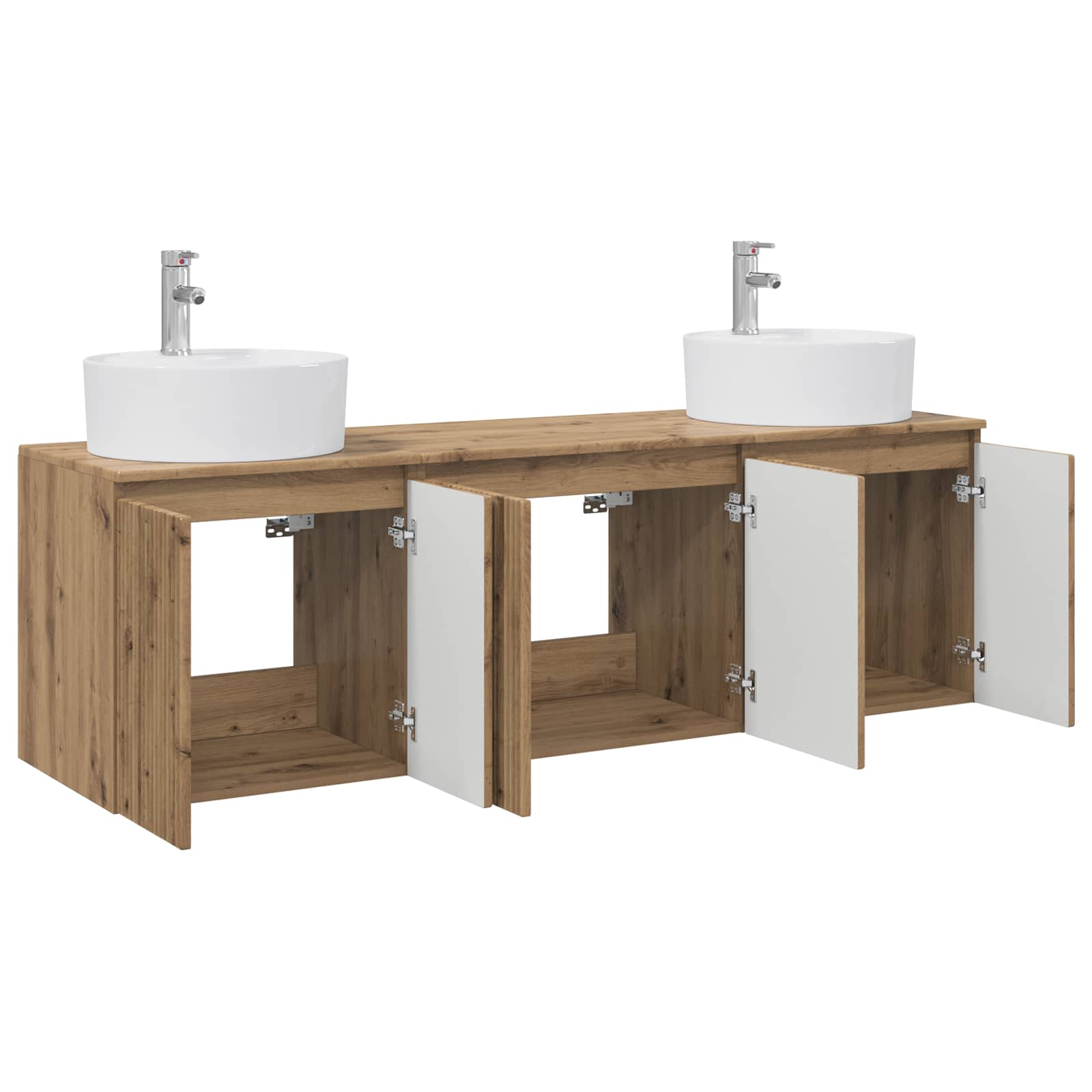 Ensemble d'armoire de salle de bain 3 pc Chêne artisanal