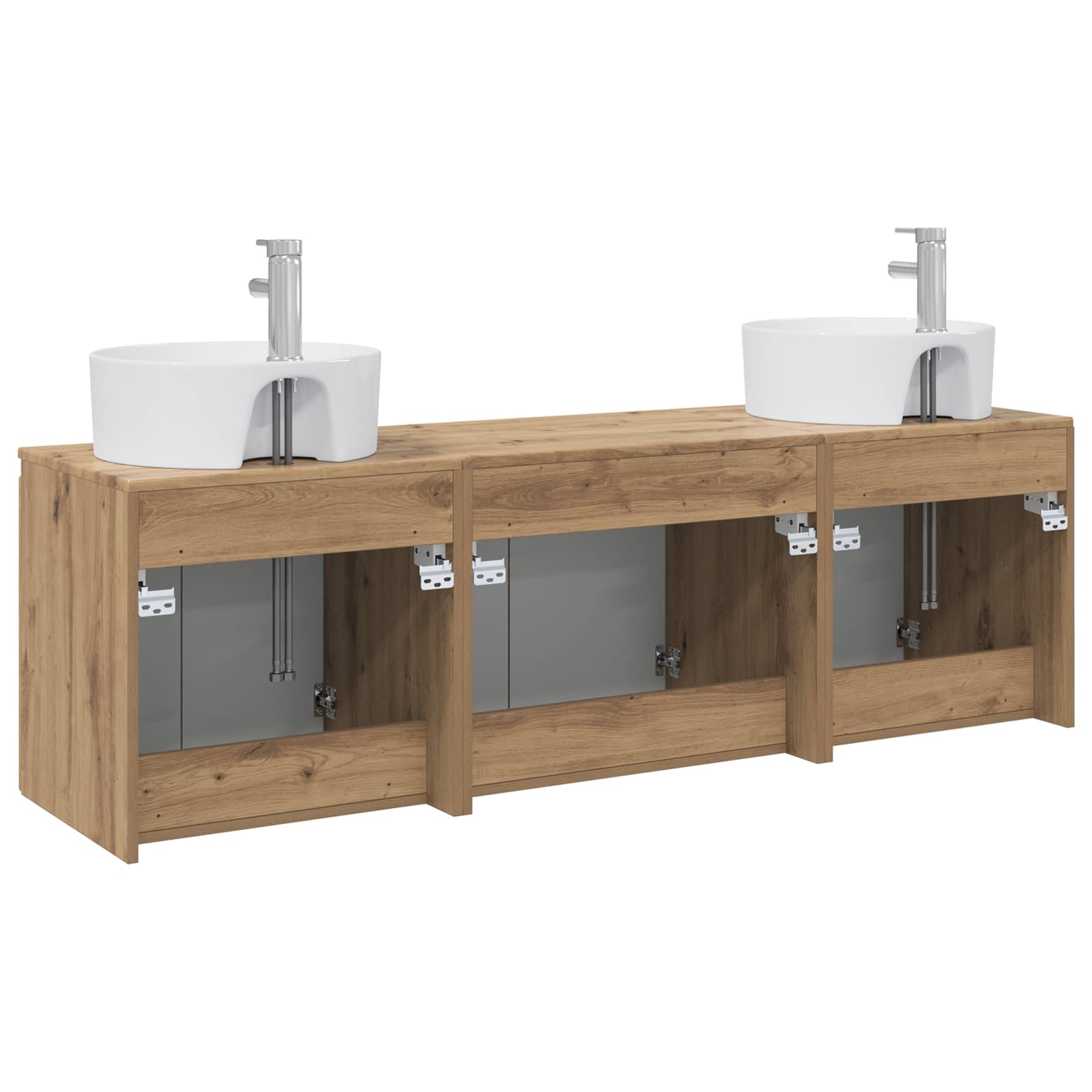 Ensemble d'armoire de salle de bain 3 pc Chêne artisanal