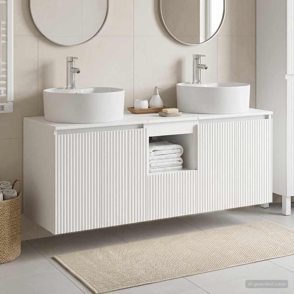 Ensemble d'armoire de salle de bain 3 pc Blanc