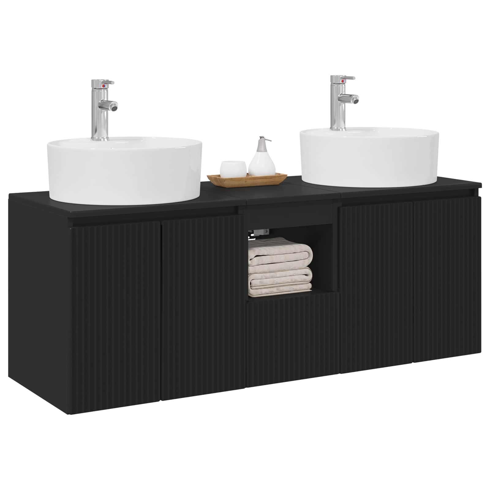 Ensemble d'armoire de salle de bain 3 pc Noir