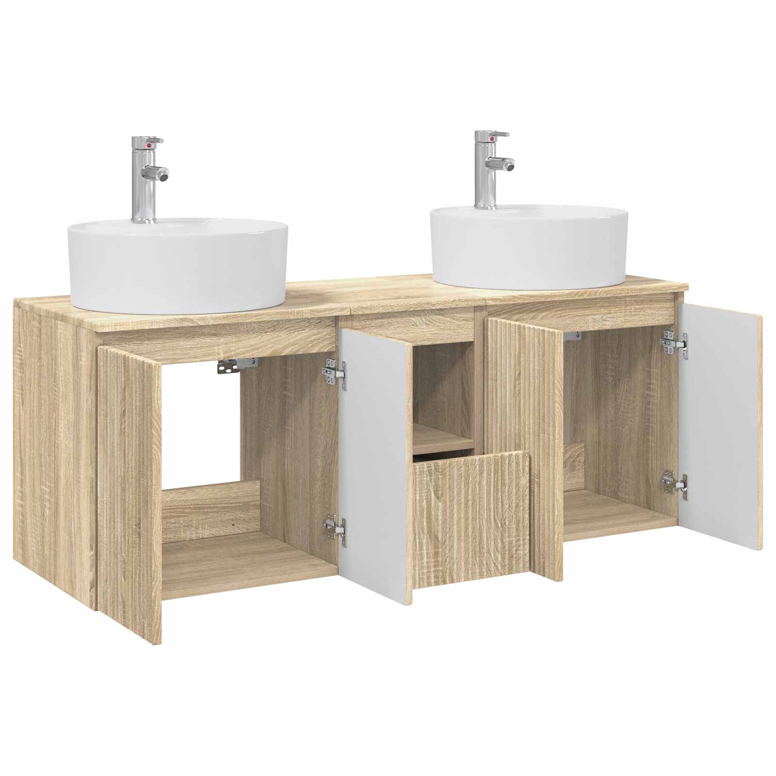 Ensemble d'armoire de salle de bain 3 pc Chêne Sonoma