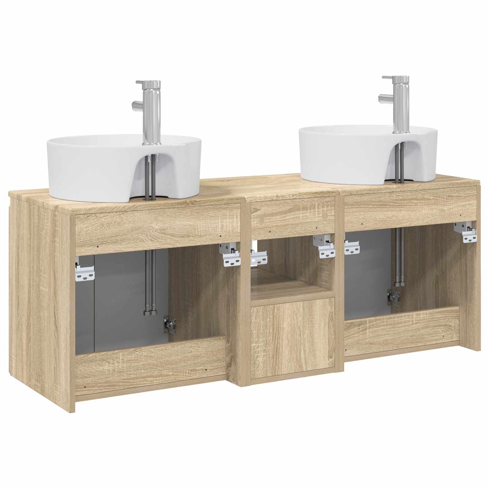 Ensemble d'armoire de salle de bain 3 pc Chêne Sonoma