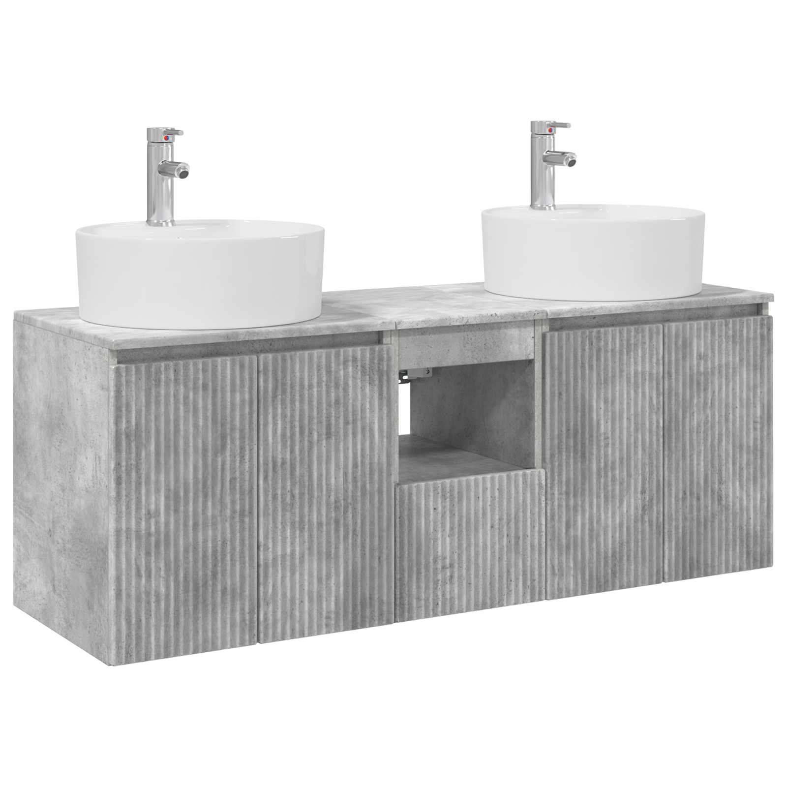 Ensemble d'armoire de salle de bain 3 pc Gris béton