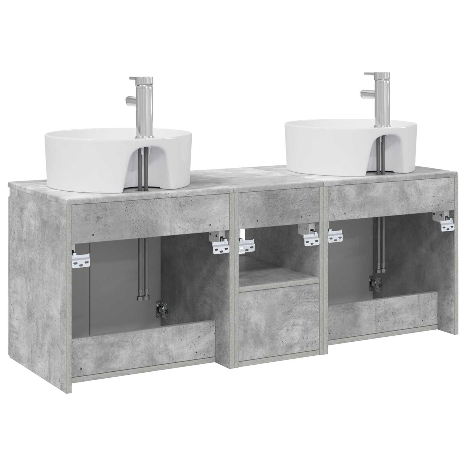 Ensemble d'armoire de salle de bain 3 pc Gris béton