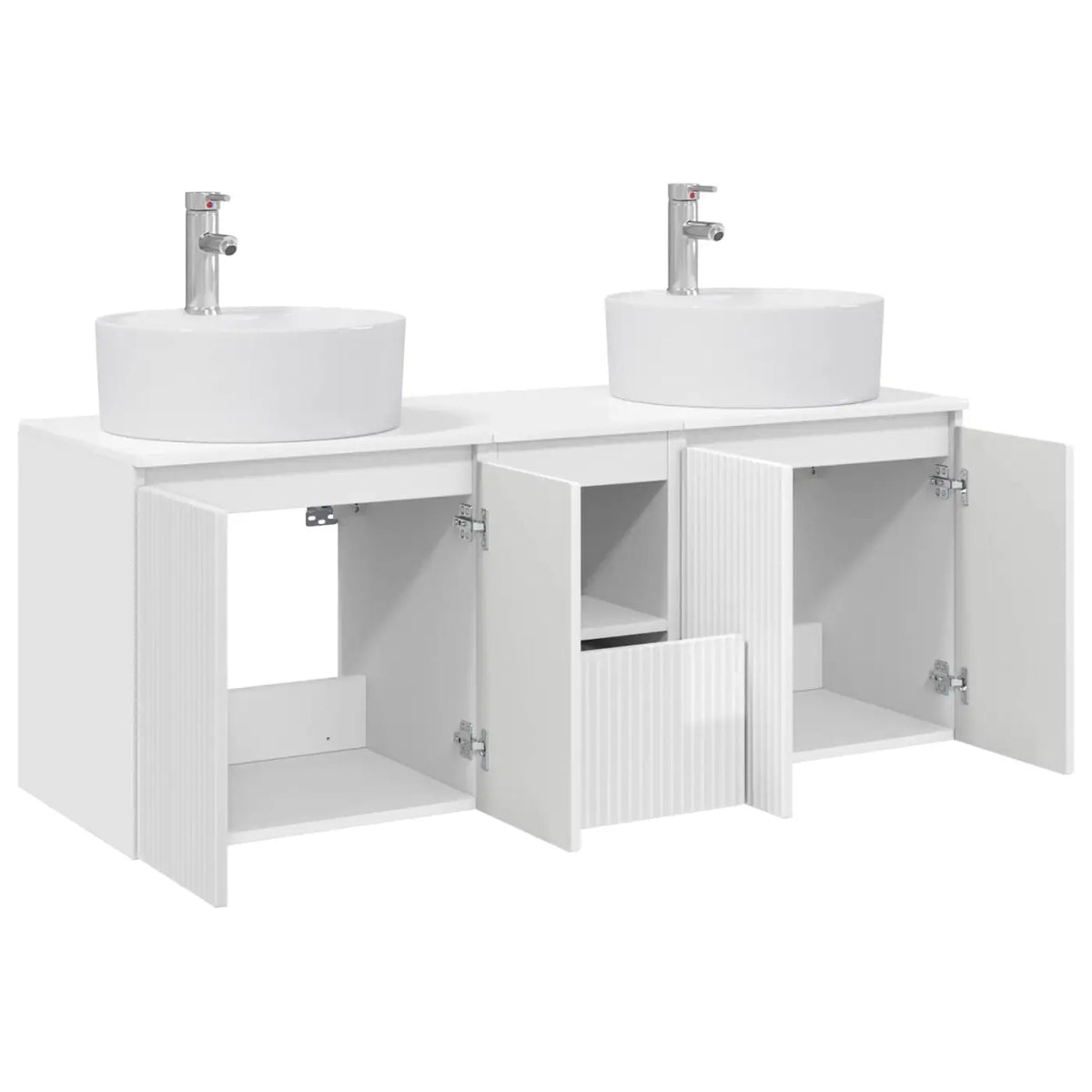 Ensemble d’armoire de salle de bain 3 pc Blanc brillant - XIOS