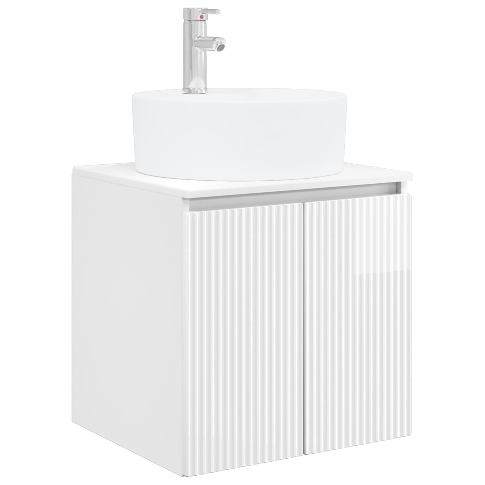 Ensemble d'armoire de salle de bain 3 pc Blanc brillant