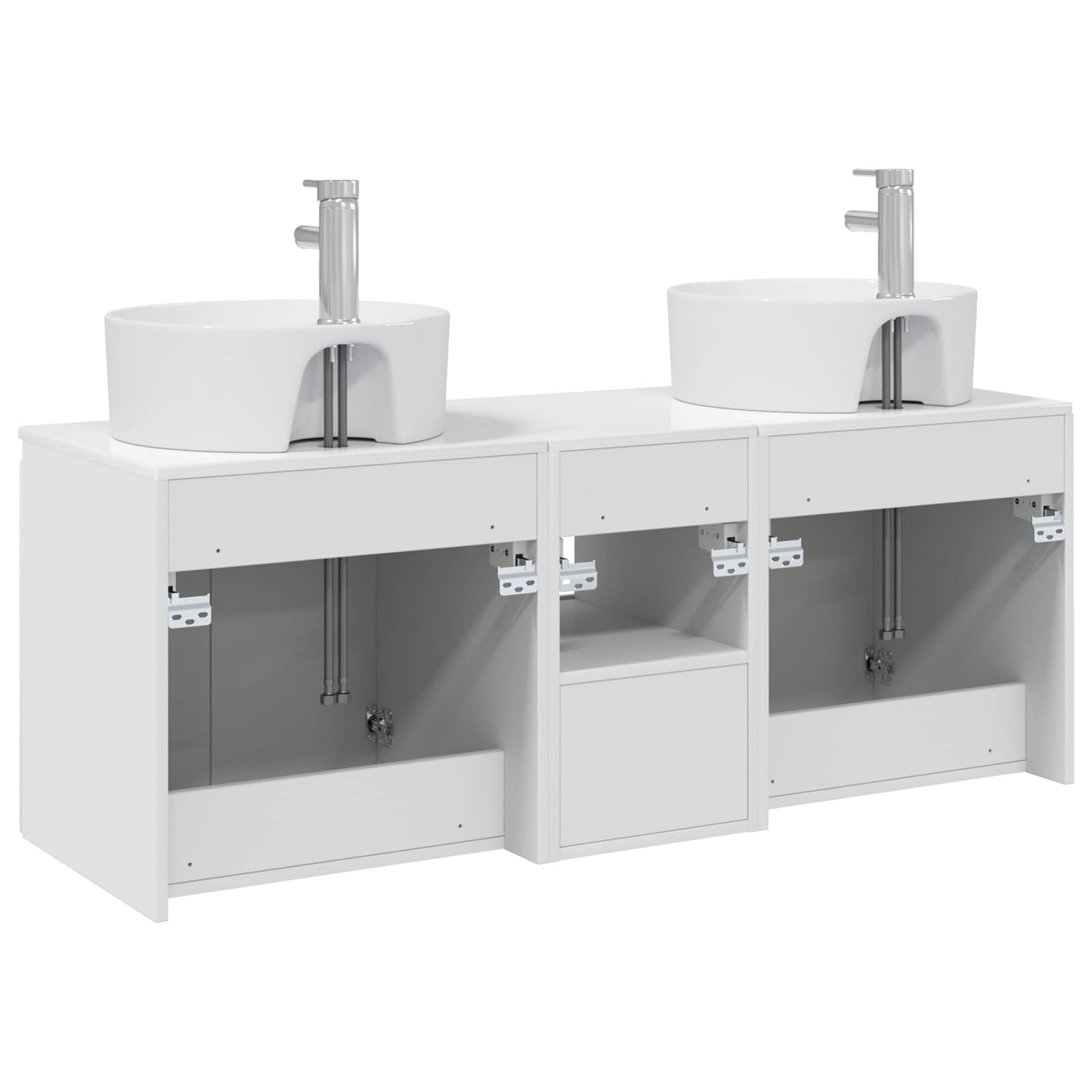 Ensemble d'armoire de salle de bain 3 pc Blanc brillant