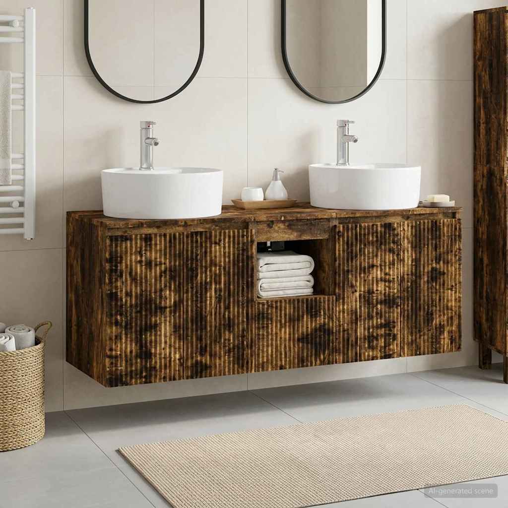 Ensemble d'armoire de salle de bain 3 pc Chêne fumé