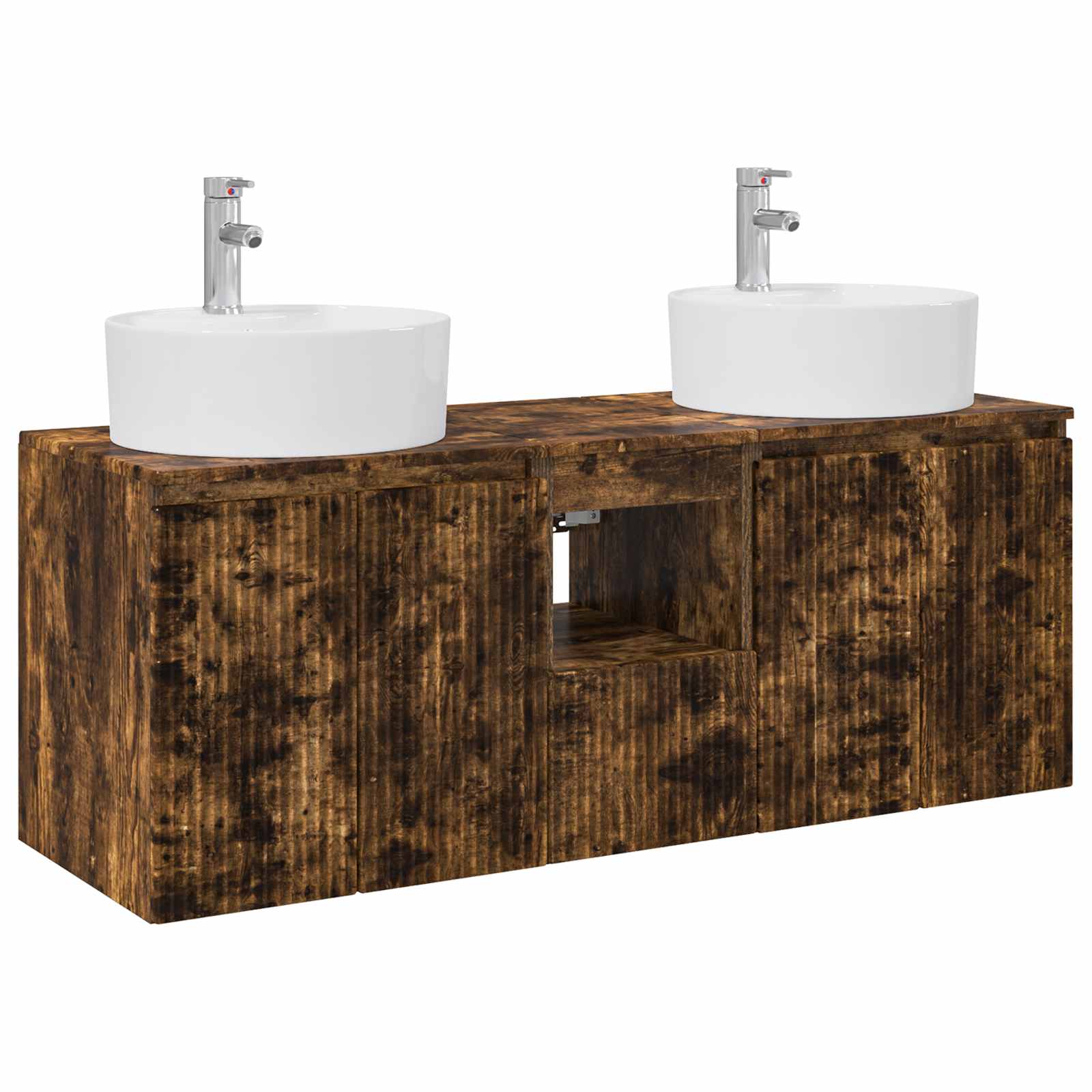 Ensemble d'armoire de salle de bain 3 pc Chêne fumé