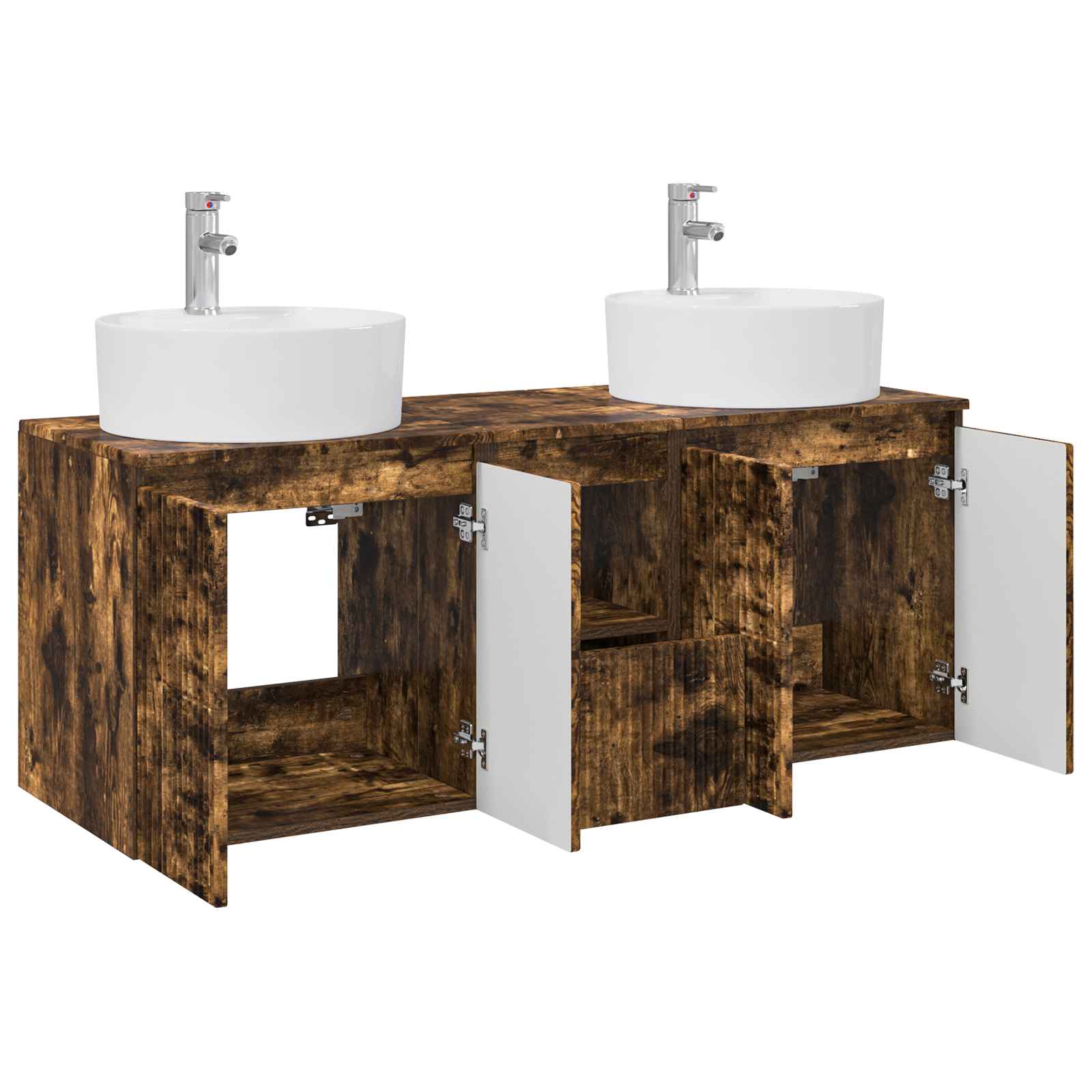 Ensemble d'armoire de salle de bain 3 pc Chêne fumé