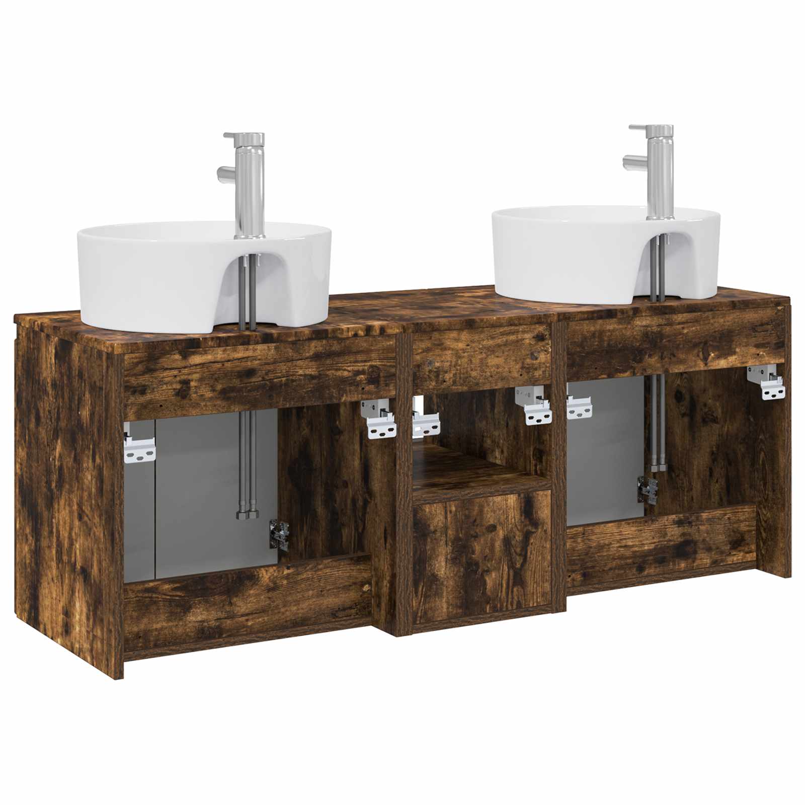 Ensemble d'armoire de salle de bain 3 pc Chêne fumé