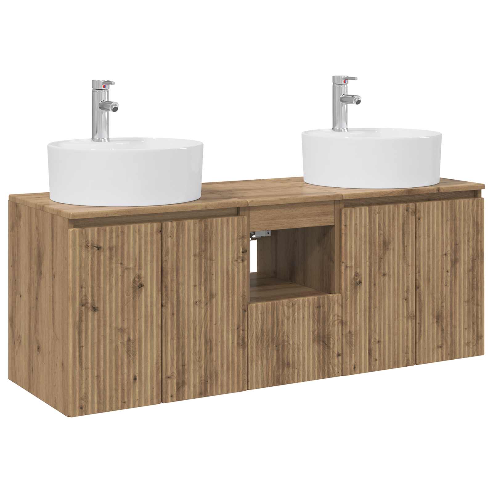 Ensemble d'armoire de salle de bain 3 pc Chêne artisanal
