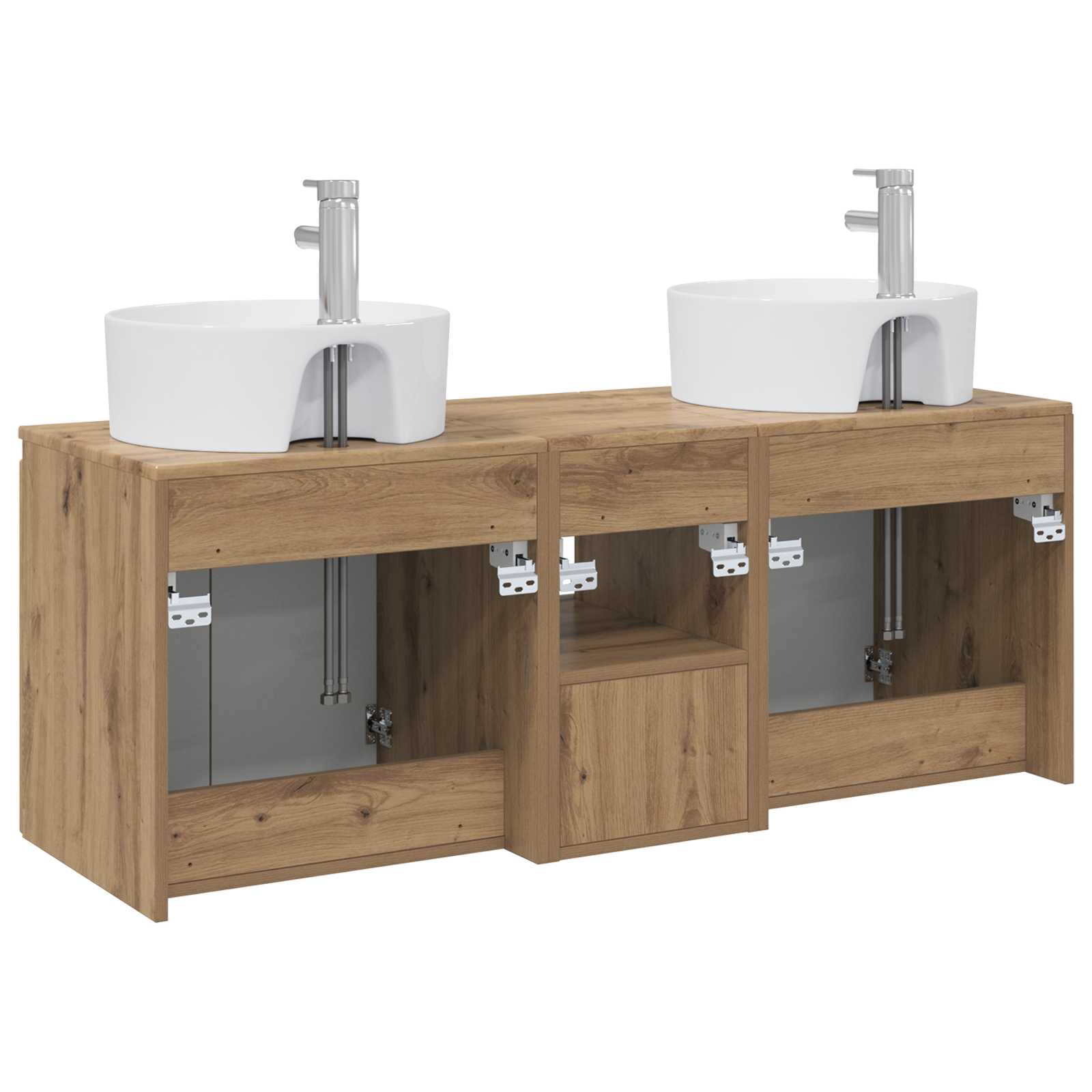 Ensemble d'armoire de salle de bain 3 pc Chêne artisanal