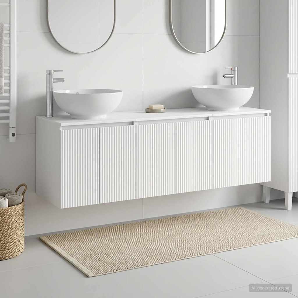 Ensemble d'armoire de salle de bain 3 pc Blanc