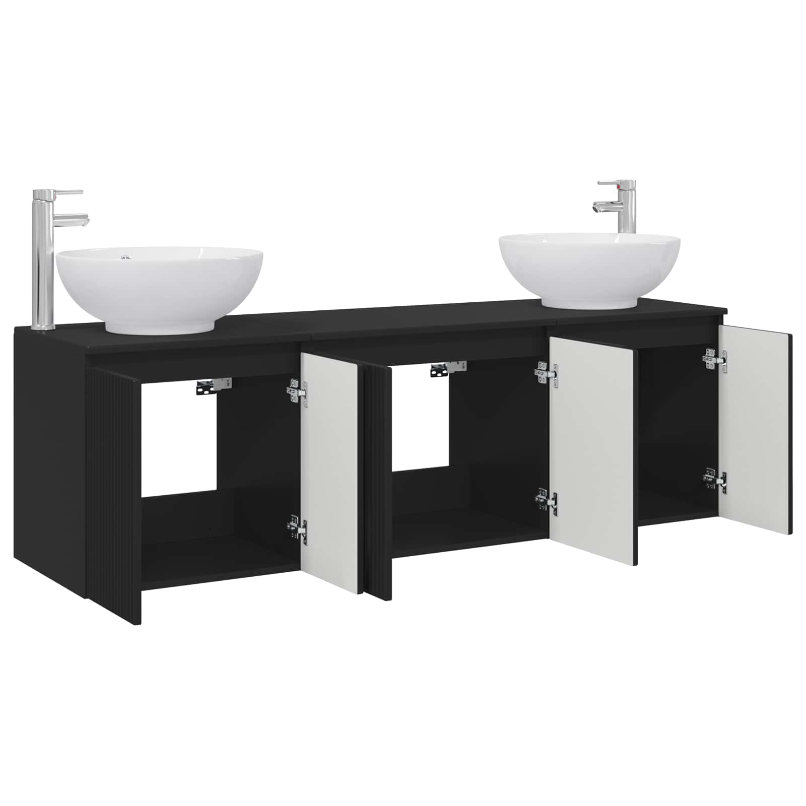 Ensemble d'armoire de salle de bain 3 pc Noir