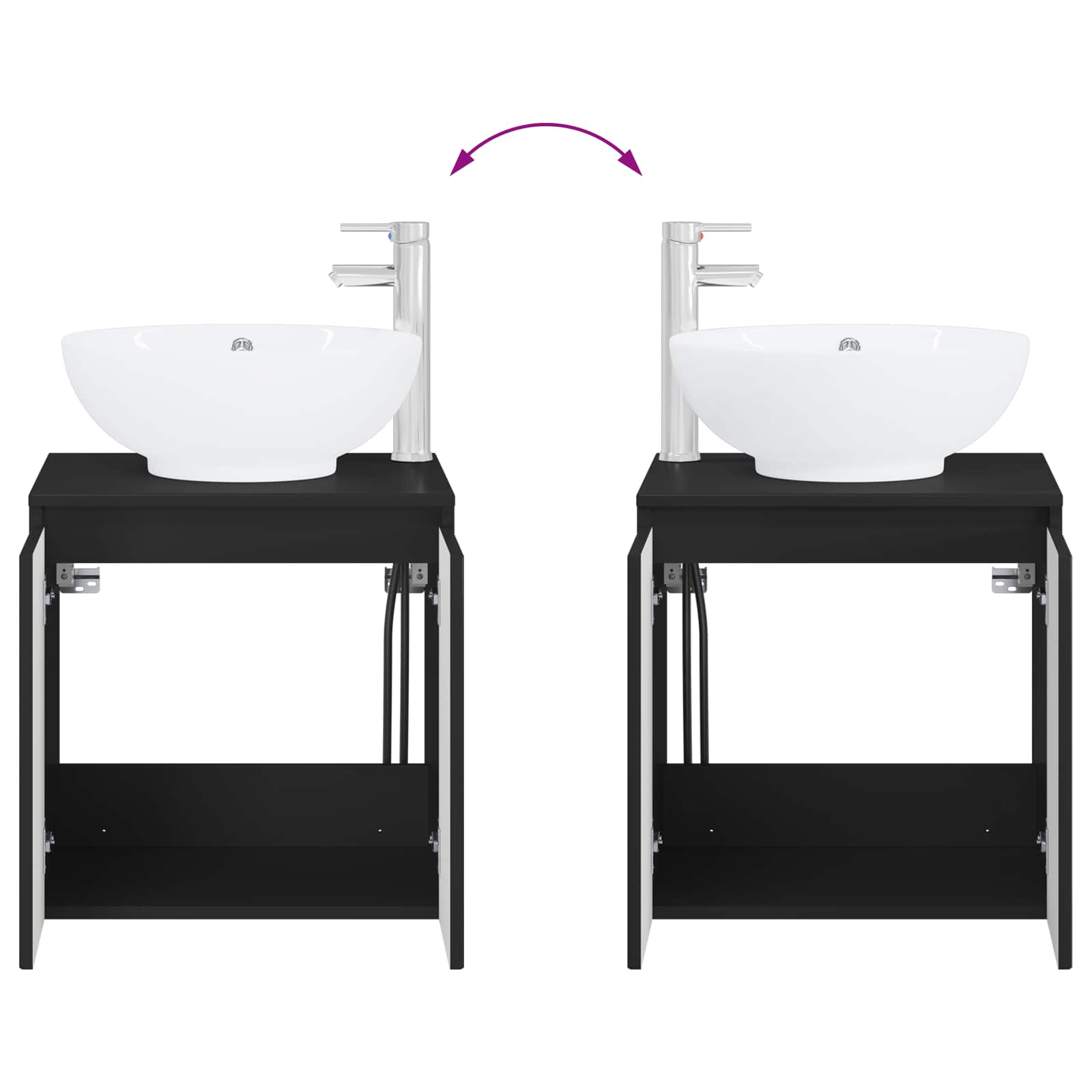 Ensemble d'armoire de salle de bain 3 pc Noir