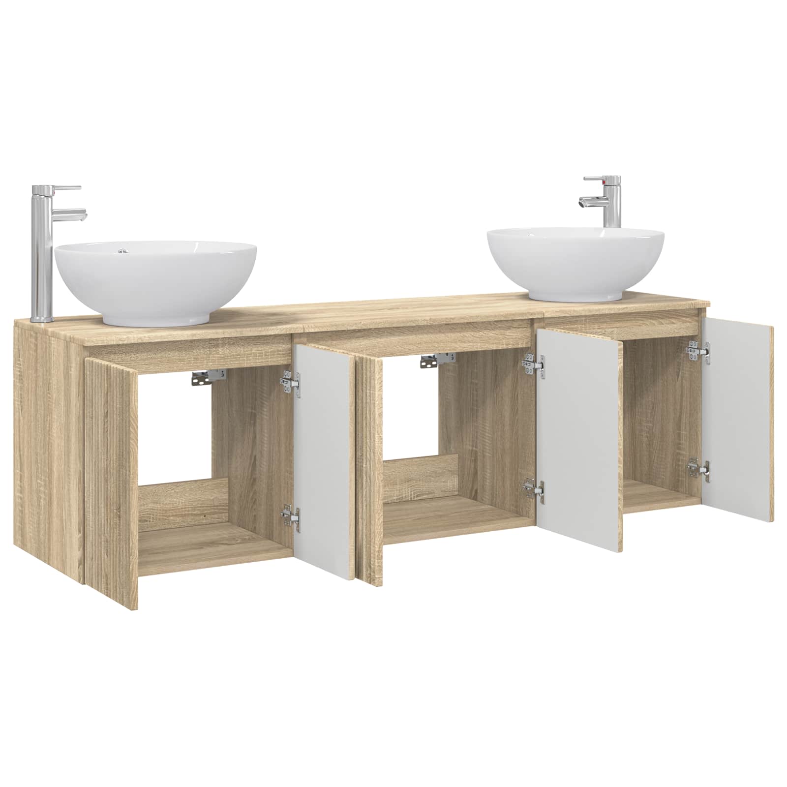 Ensemble d'armoire de salle de bain 3 pc Chêne Sonoma