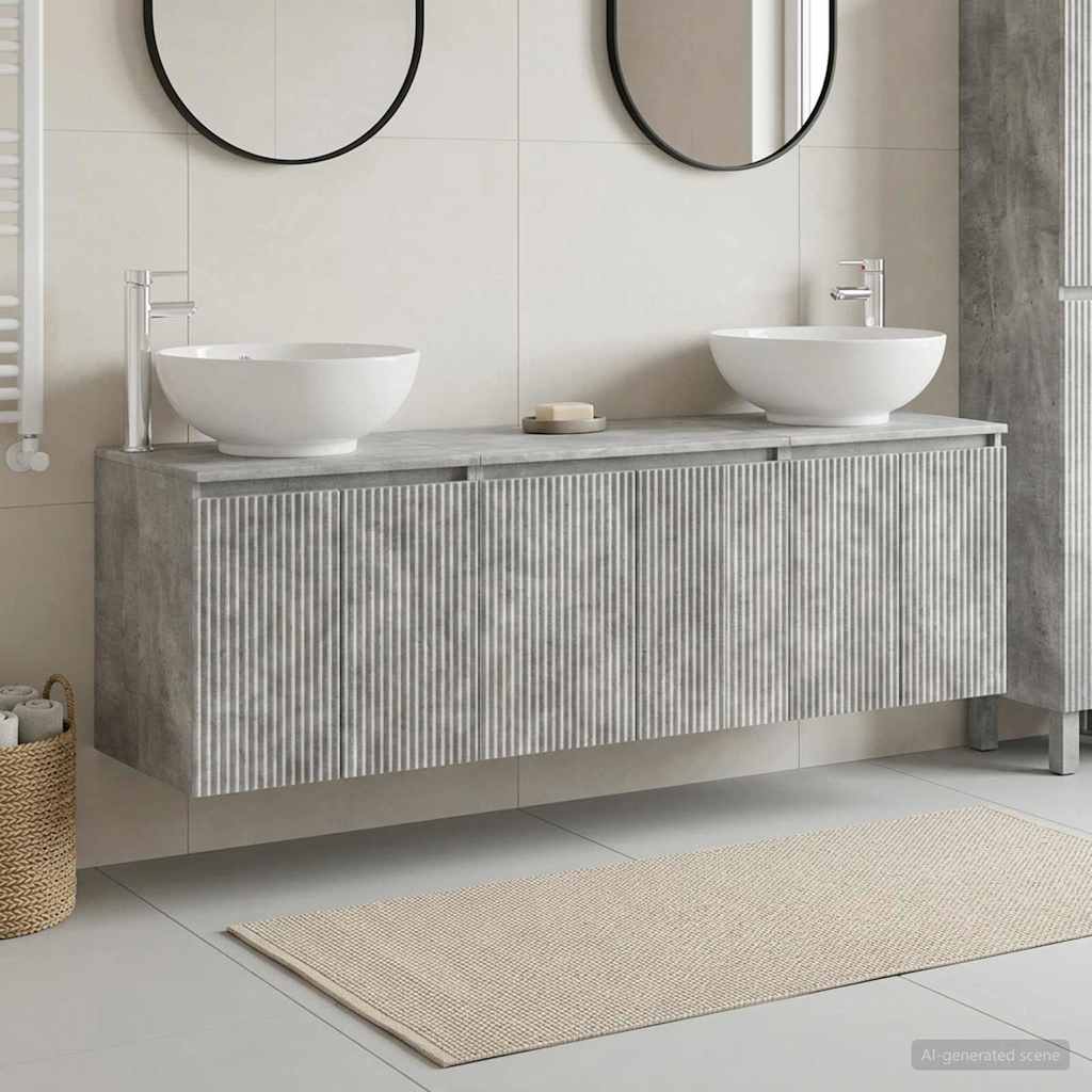Ensemble d'armoire de salle de bain 3 pc Gris béton