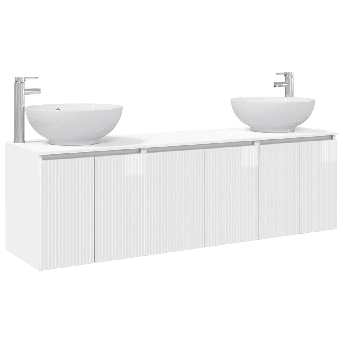 Ensemble d'armoire de salle de bain 3 pc Blanc brillant
