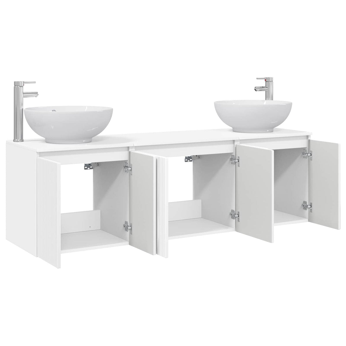 Ensemble d'armoire de salle de bain 3 pc Blanc brillant