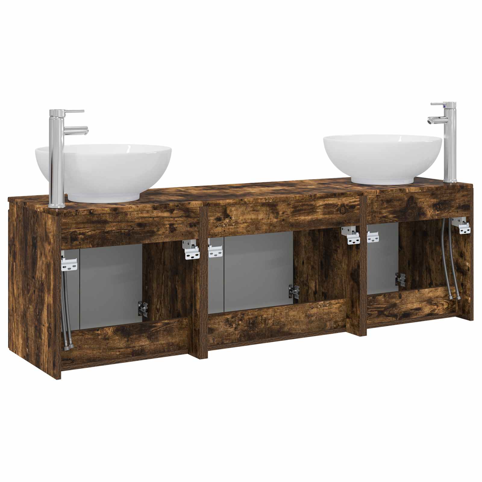 Ensemble d'armoire de salle de bain 3 pc Chêne fumé