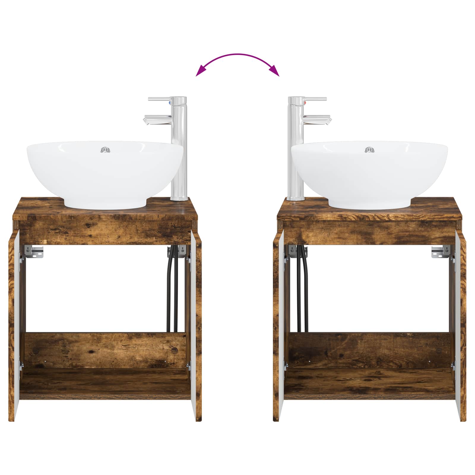 Ensemble d'armoire de salle de bain 3 pc Chêne fumé