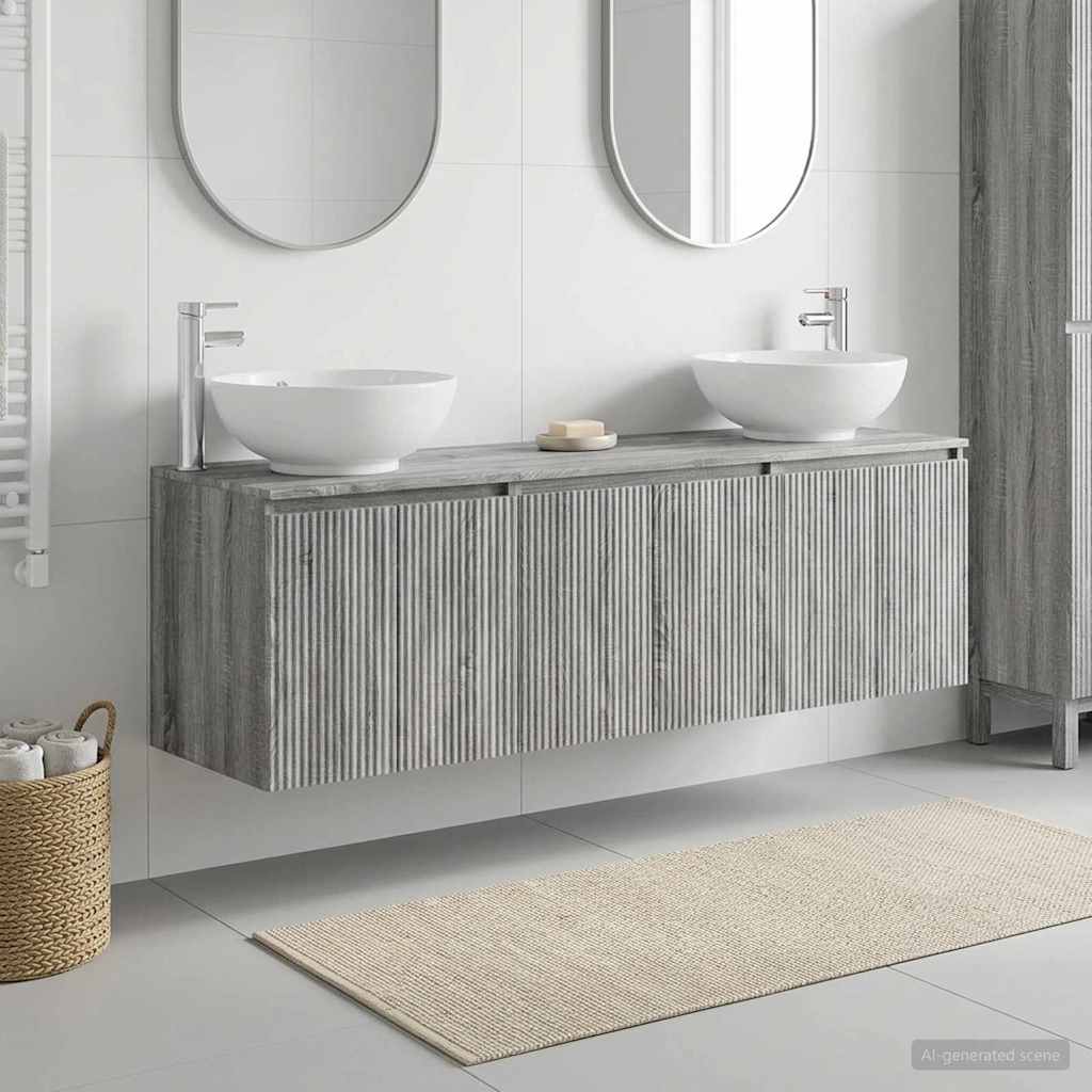 Ensemble d'armoire de salle de bain 3 pc Sonoma gris