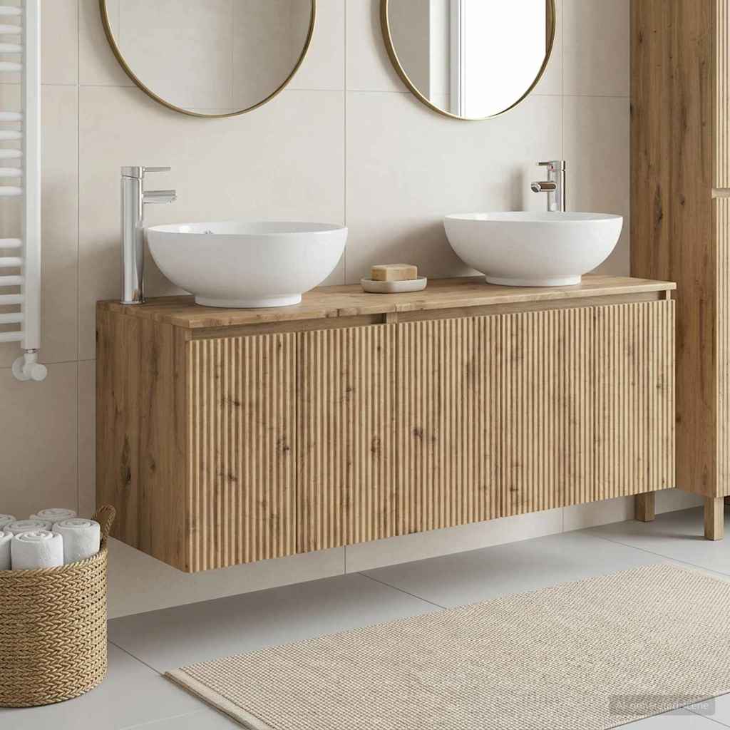 Ensemble d'armoire de salle de bain 3 pc Chêne artisanal