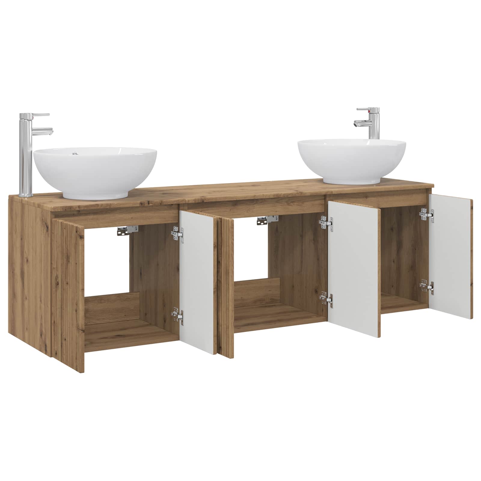 Ensemble d'armoire de salle de bain 3 pc Chêne artisanal