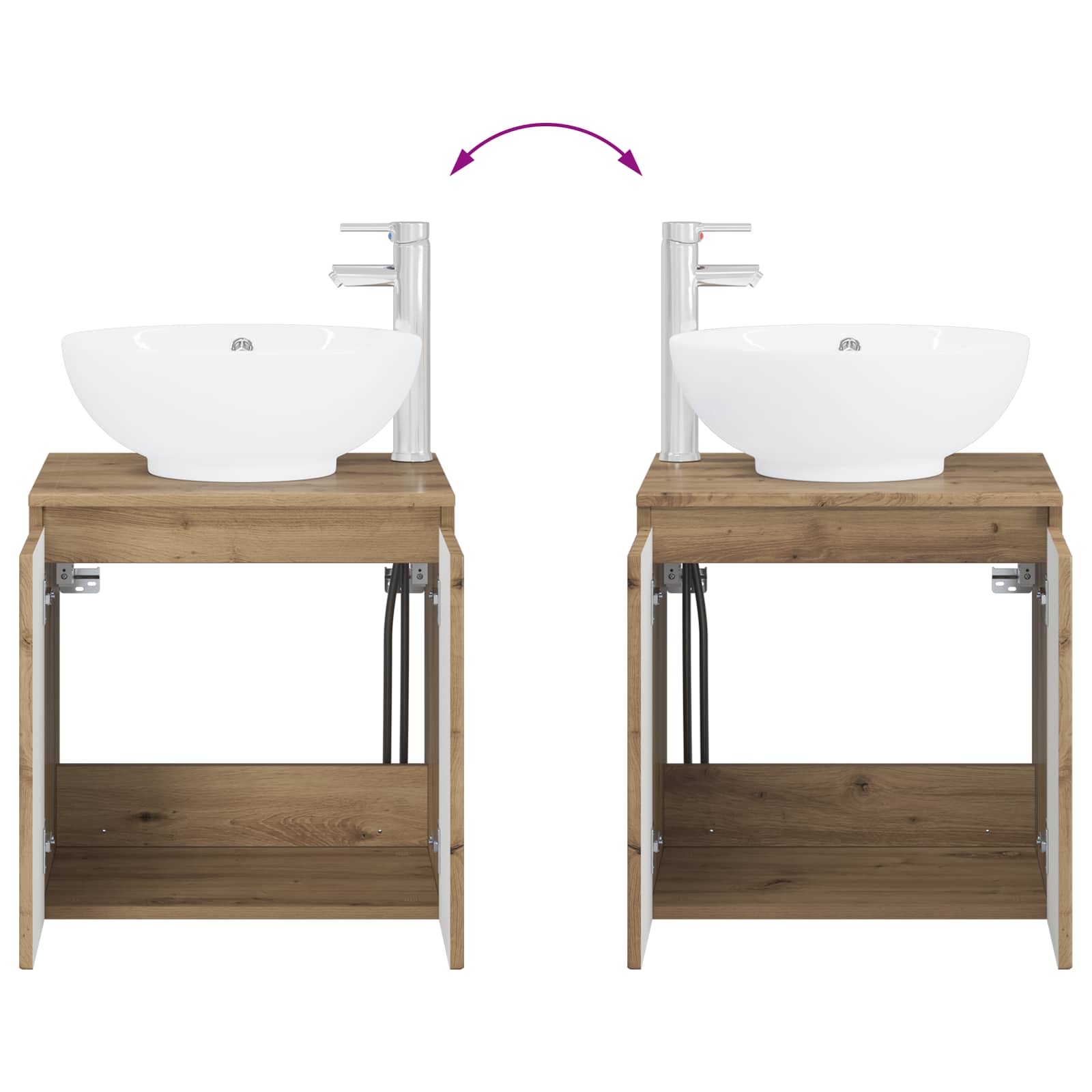 Ensemble d'armoire de salle de bain 3 pc Chêne artisanal