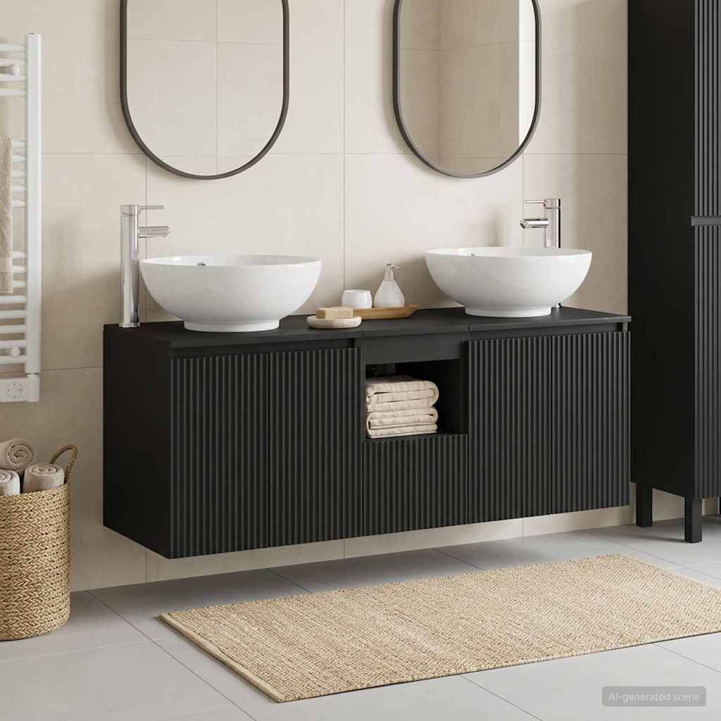 Ensemble d'armoire de salle de bain 3 pc Noir