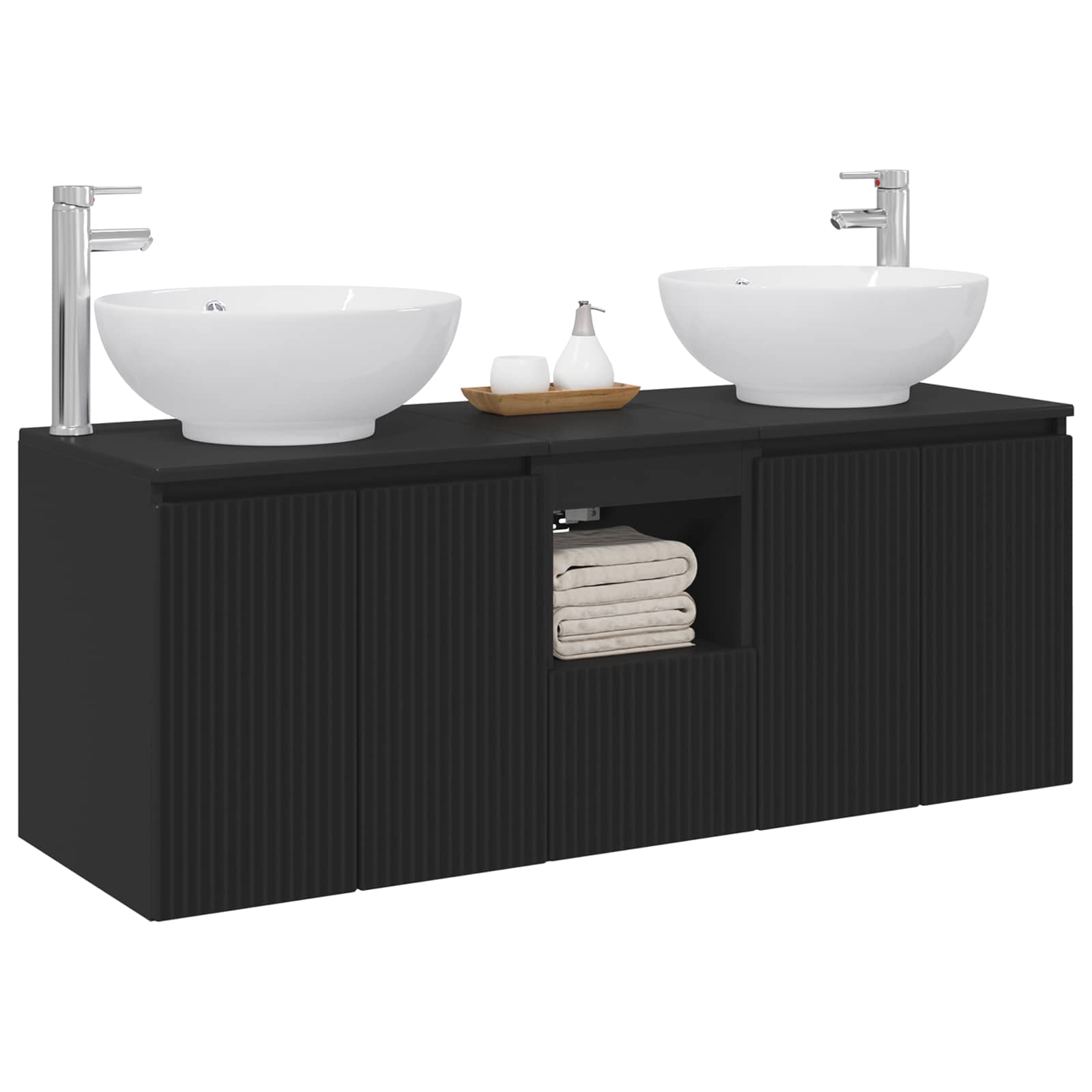 Ensemble d'armoire de salle de bain 3 pc Noir