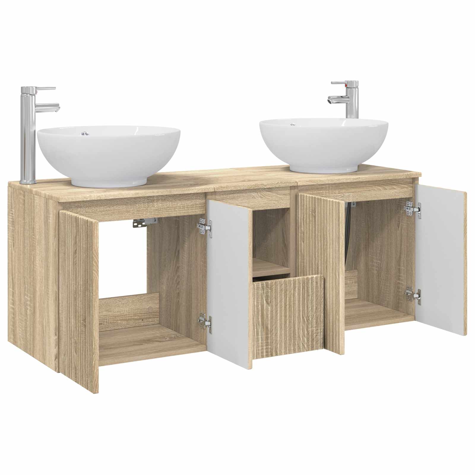 Ensemble d'armoire de salle de bain 3 pc Chêne Sonoma