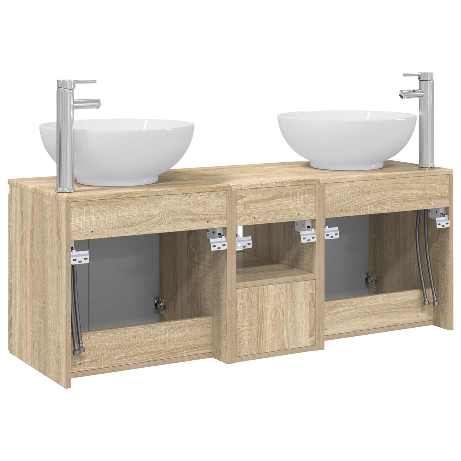 Ensemble d'armoire de salle de bain 3 pc Chêne Sonoma