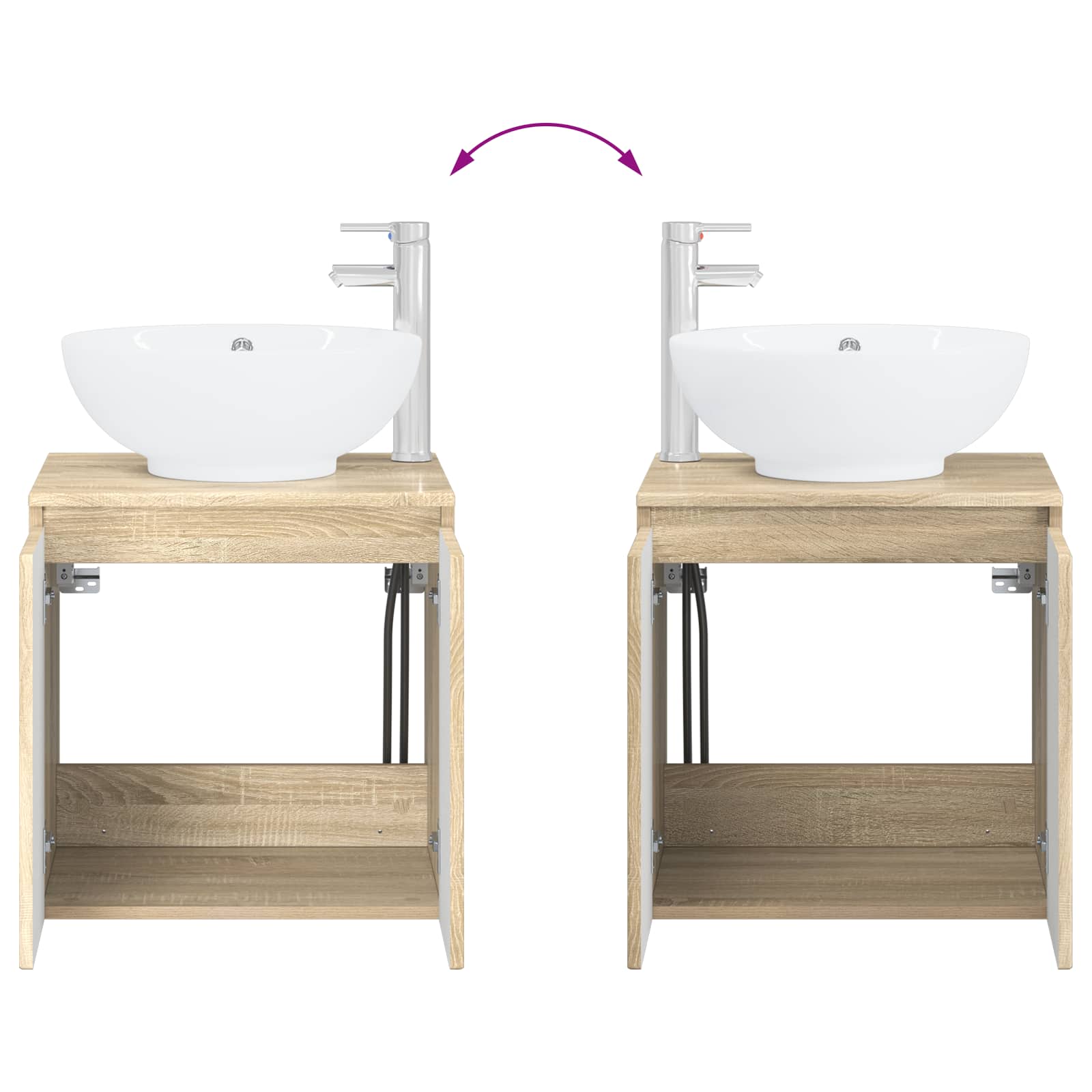 Ensemble d'armoire de salle de bain 3 pc Chêne Sonoma