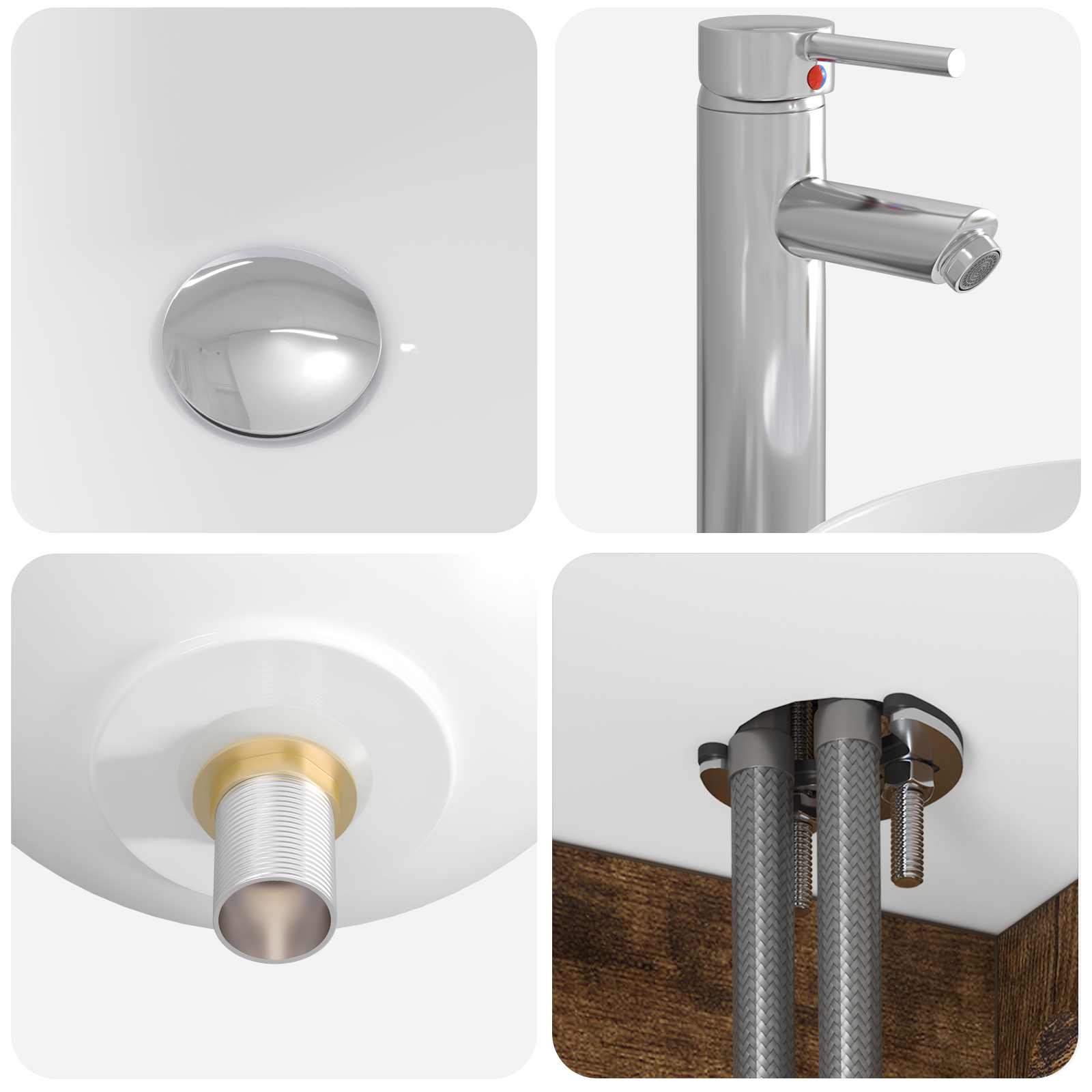 Ensemble d'armoire de salle de bain 3 pc Chêne fumé