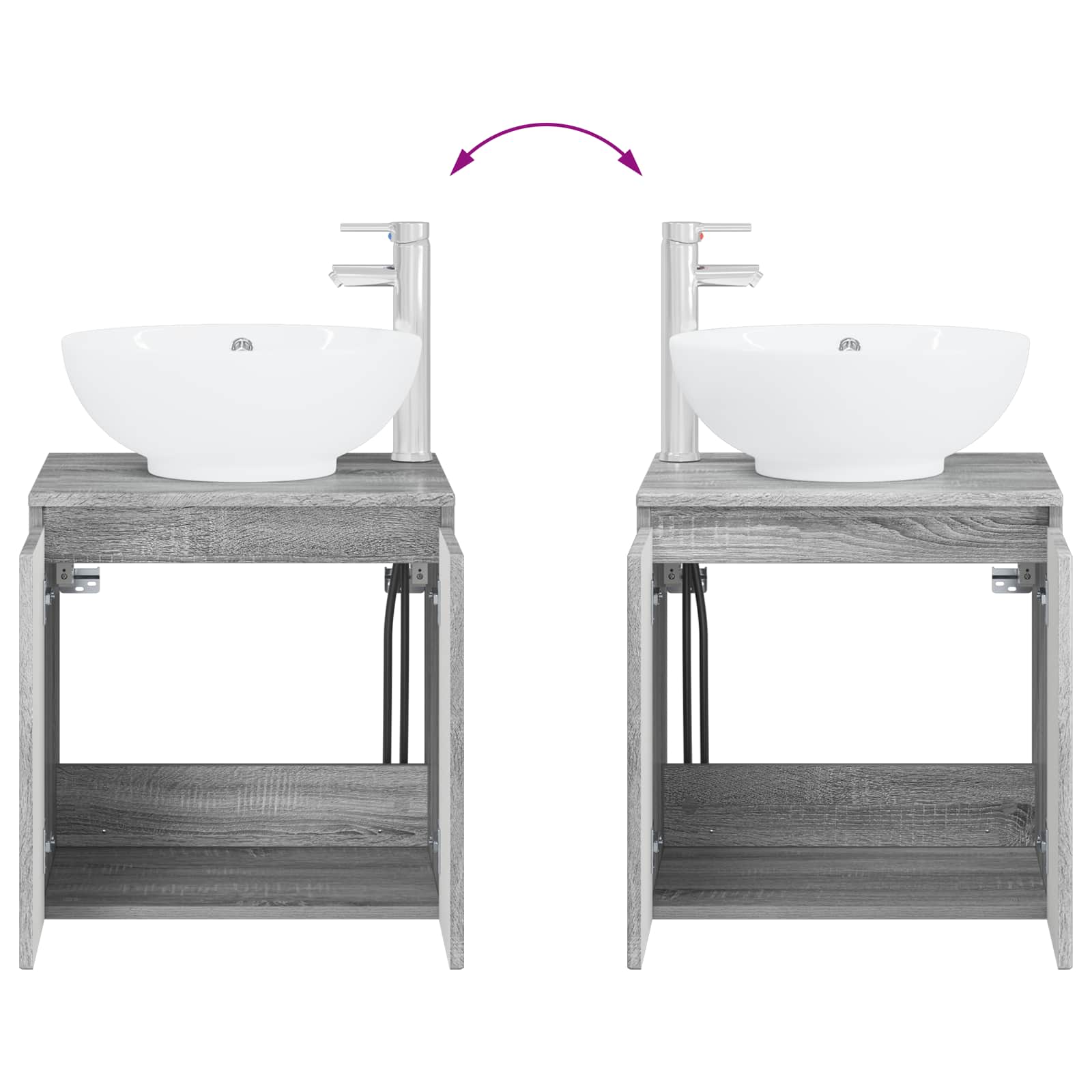 Ensemble d'armoire de salle de bain 3 pc Sonoma gris