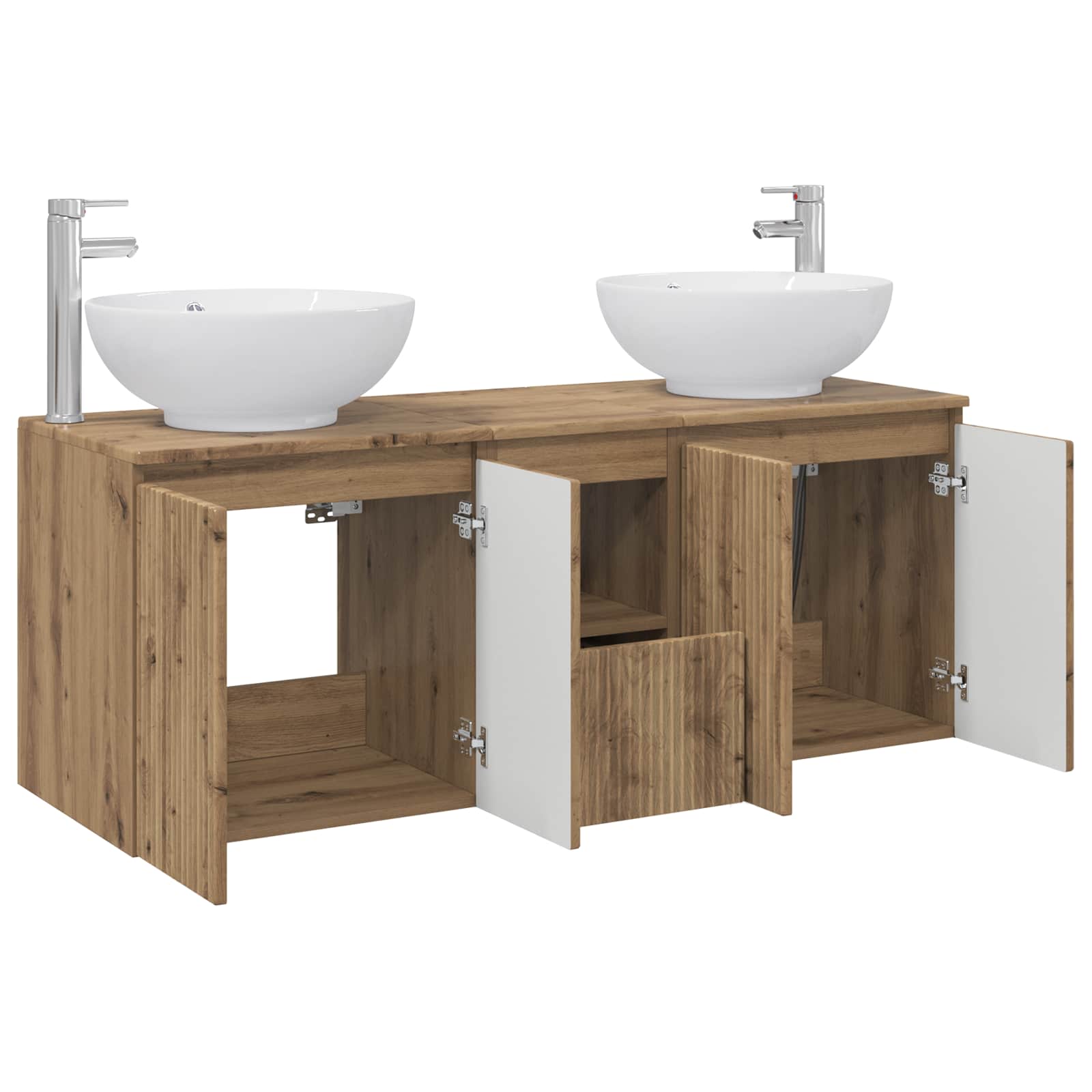 Ensemble d'armoire de salle de bain 3 pc Chêne artisanal
