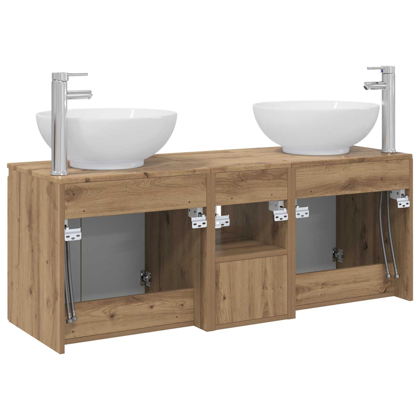 Ensemble d'armoire de salle de bain 3 pc Chêne artisanal